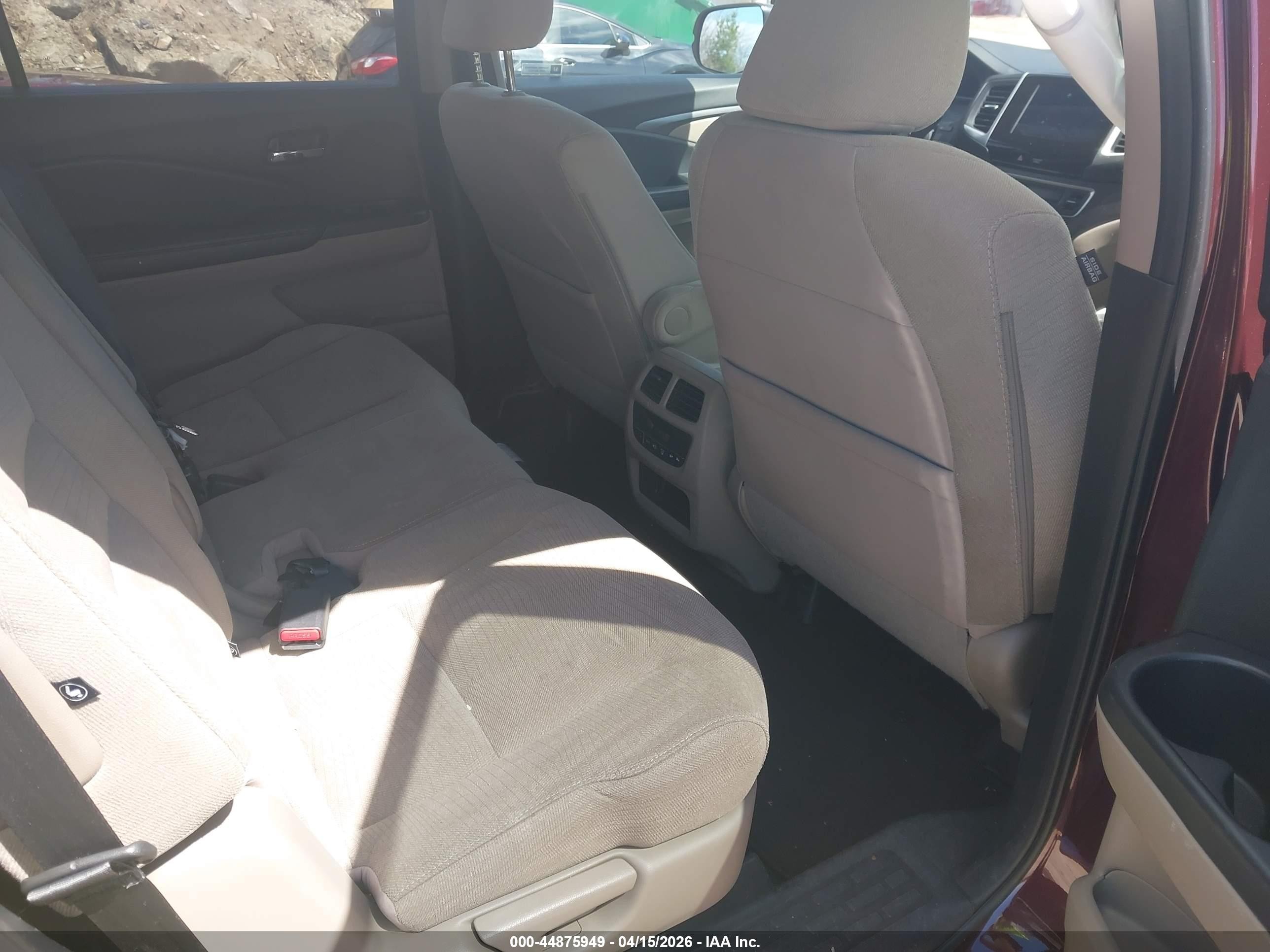2017 Honda Pilot VIN 5FNYF6H38HB067980 IAAI salvage auction — Rear End, Salvage (Arizona), sold $3,700 on 2026-07-07 (photo 8)