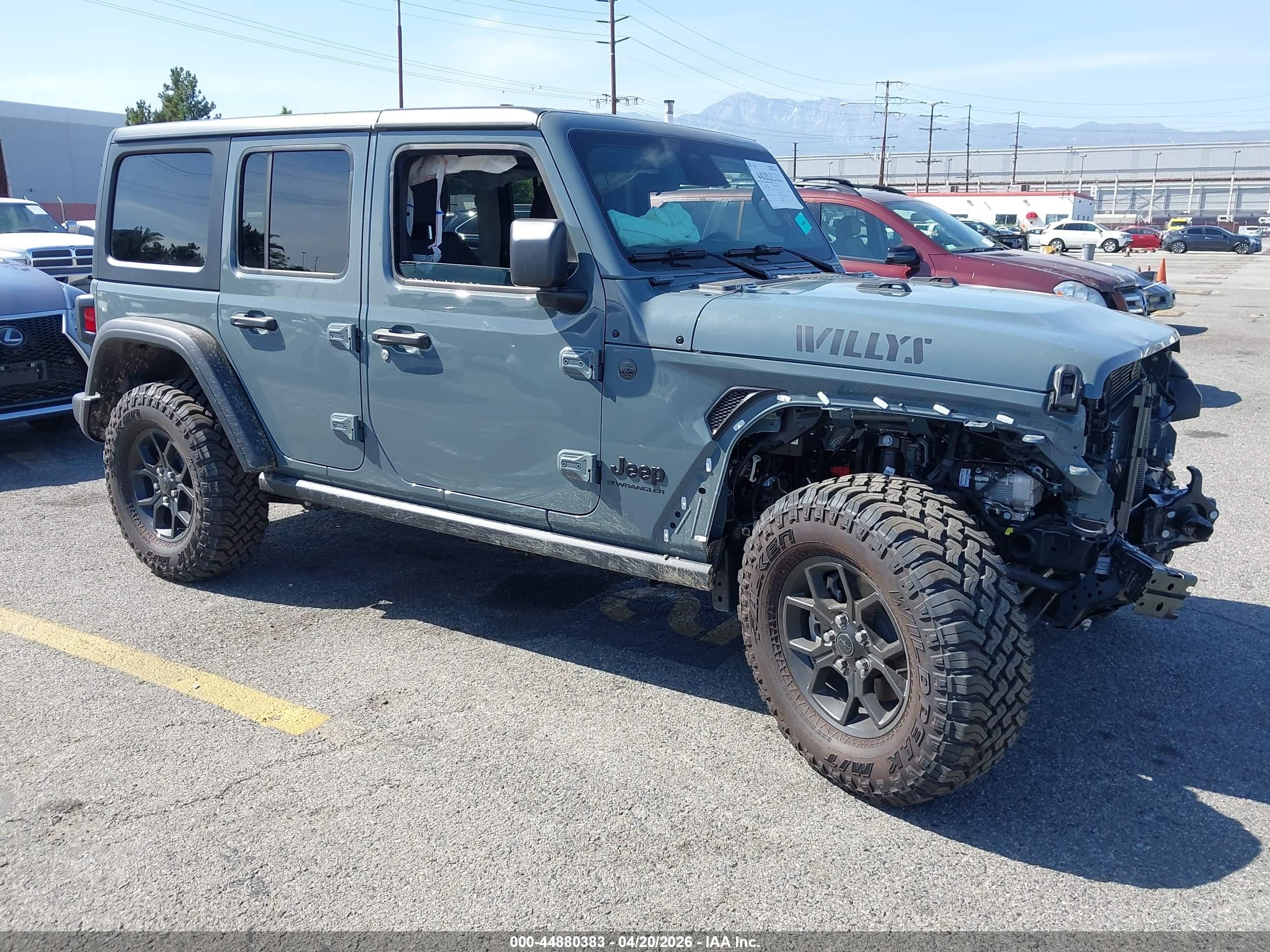 2026 Jeep Wrangler VIN 1C4PJXDN5TW166722 IAAI salvage auction — Front End, Salvage (California), sold $16,550 on 2026-06-29 (photo 1)
