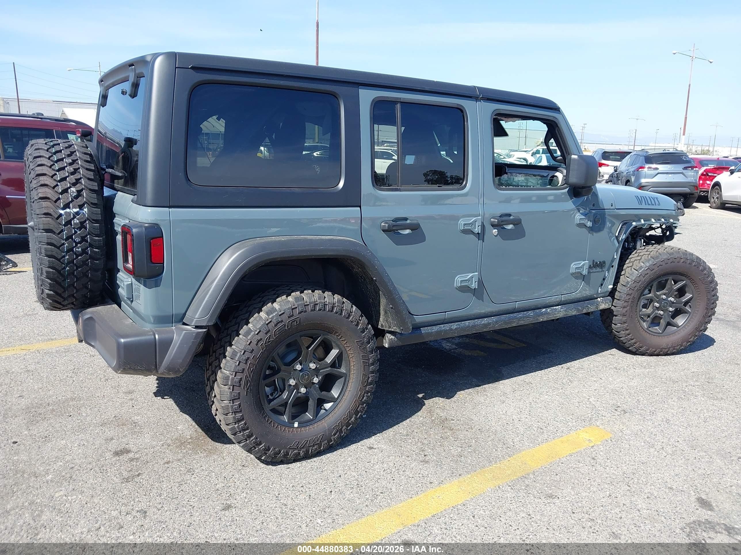 2026 Jeep Wrangler VIN 1C4PJXDN5TW166722 IAAI salvage auction — Front End, Salvage (California), sold $16,550 on 2026-06-29 (photo 4)