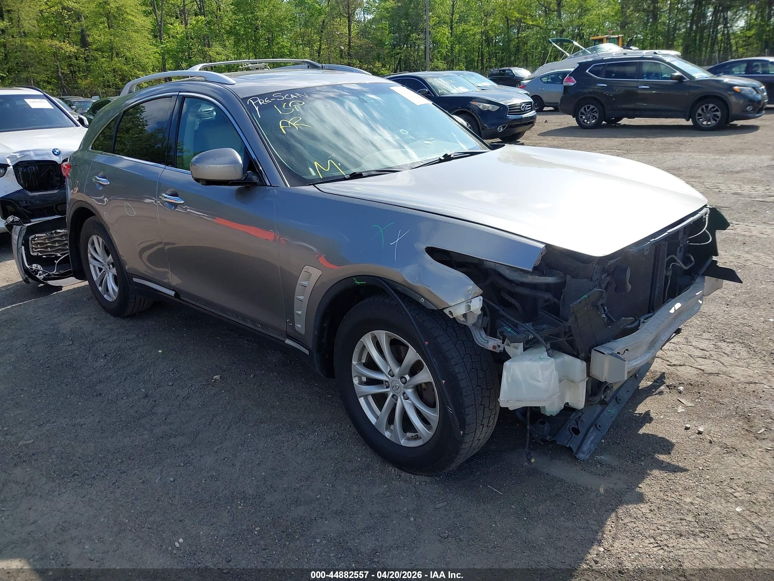 2009 Infiniti FX35 VIN JNRAS18W29M153658 IAAI salvage auction — Front End, Salvage - Greater Than 75% (Maryland), sold $850 on 2026-09-11 (photo 1)