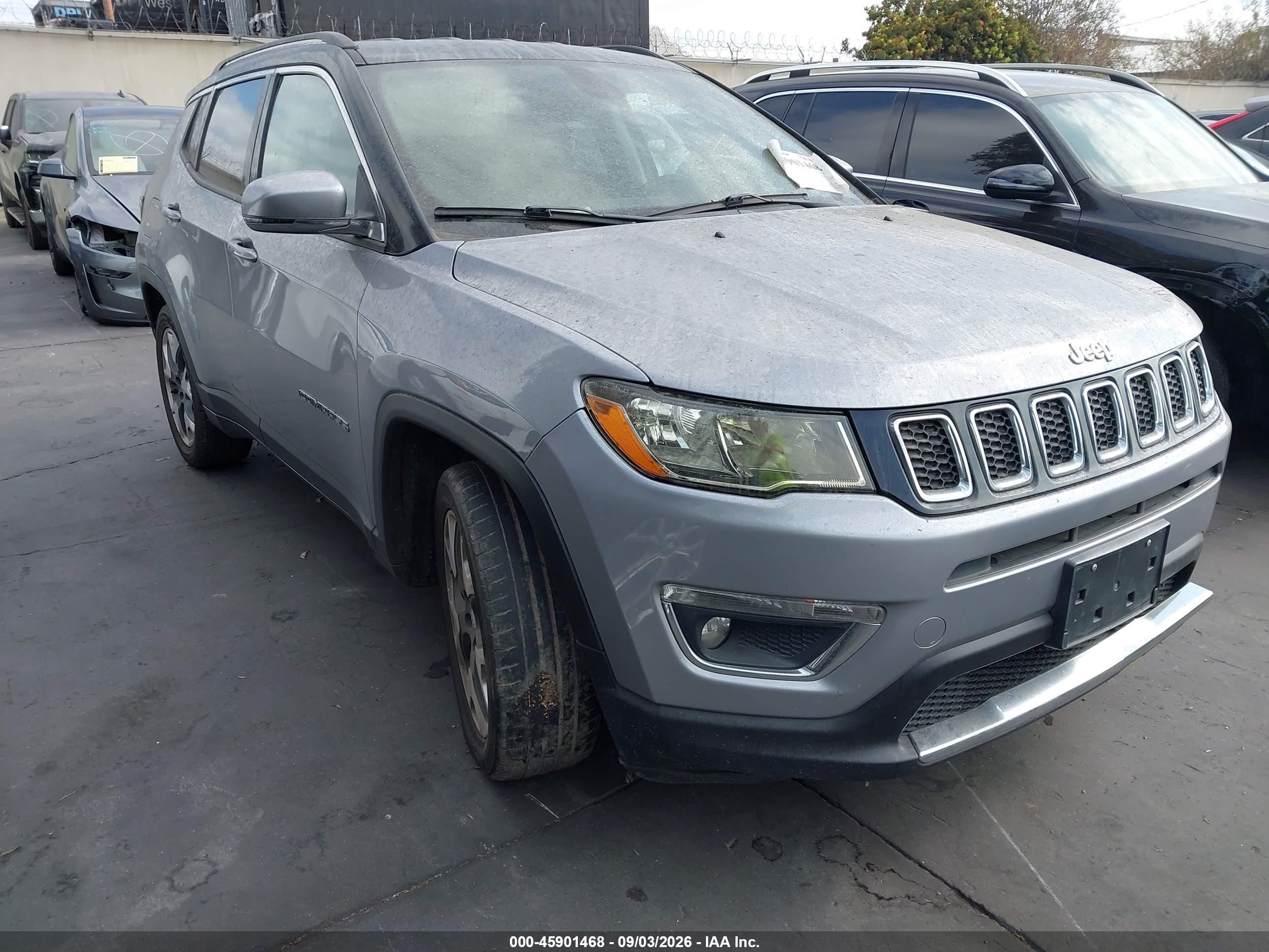 2020 Jeep Compass VIN 3C4NJCCB7LT152771 IAAI salvage auction — Undercarriage, Salvage Certificate (California), sold $3,350 on 2026-09-13 (photo 1)