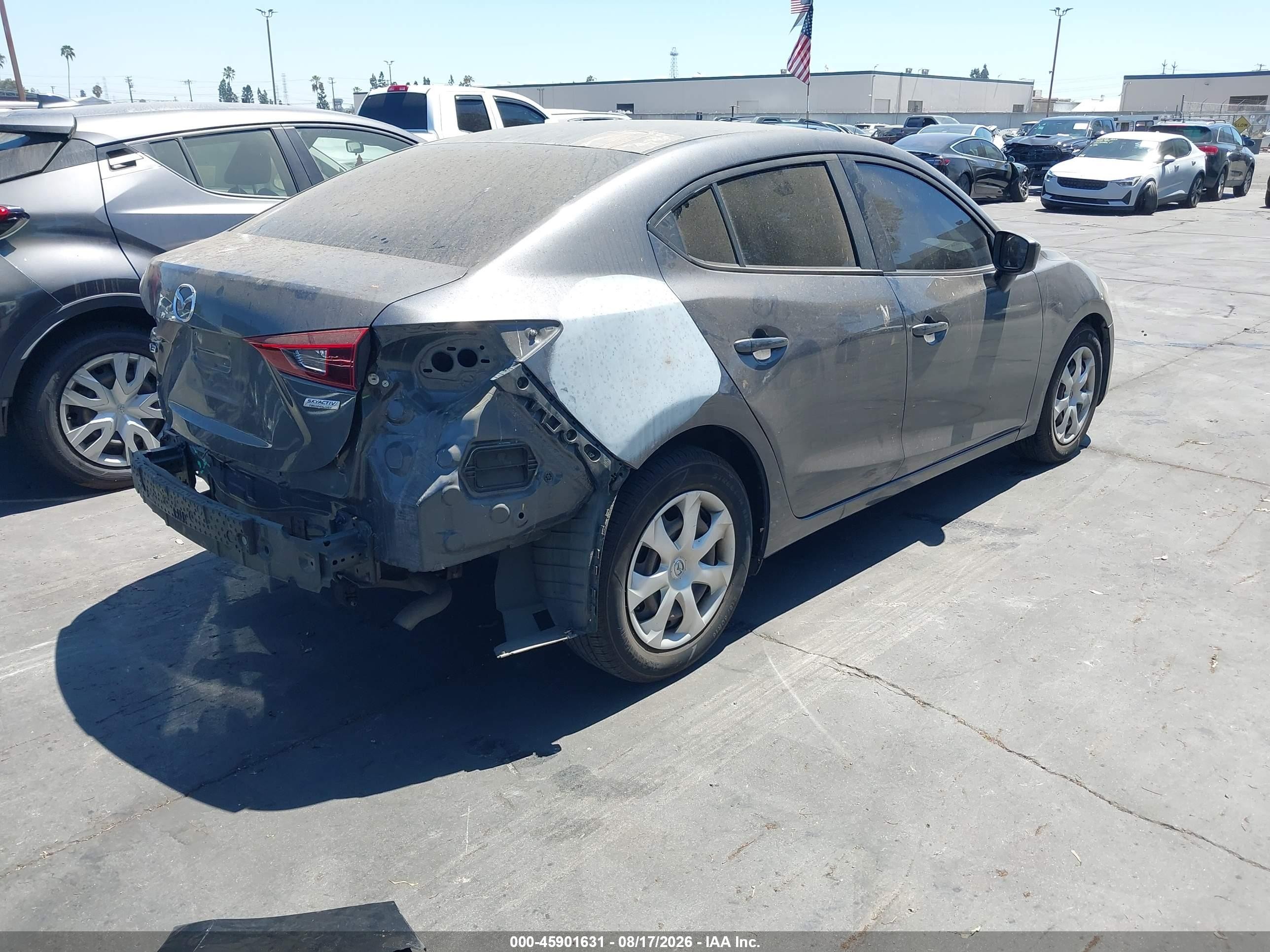 2016 Mazda 3 VIN 3MZBM1T75GM329843 IAAI salvage auction — Rear End, Salvage Certificate (California), sold $1,900 on 2026-09-11 (photo 4)