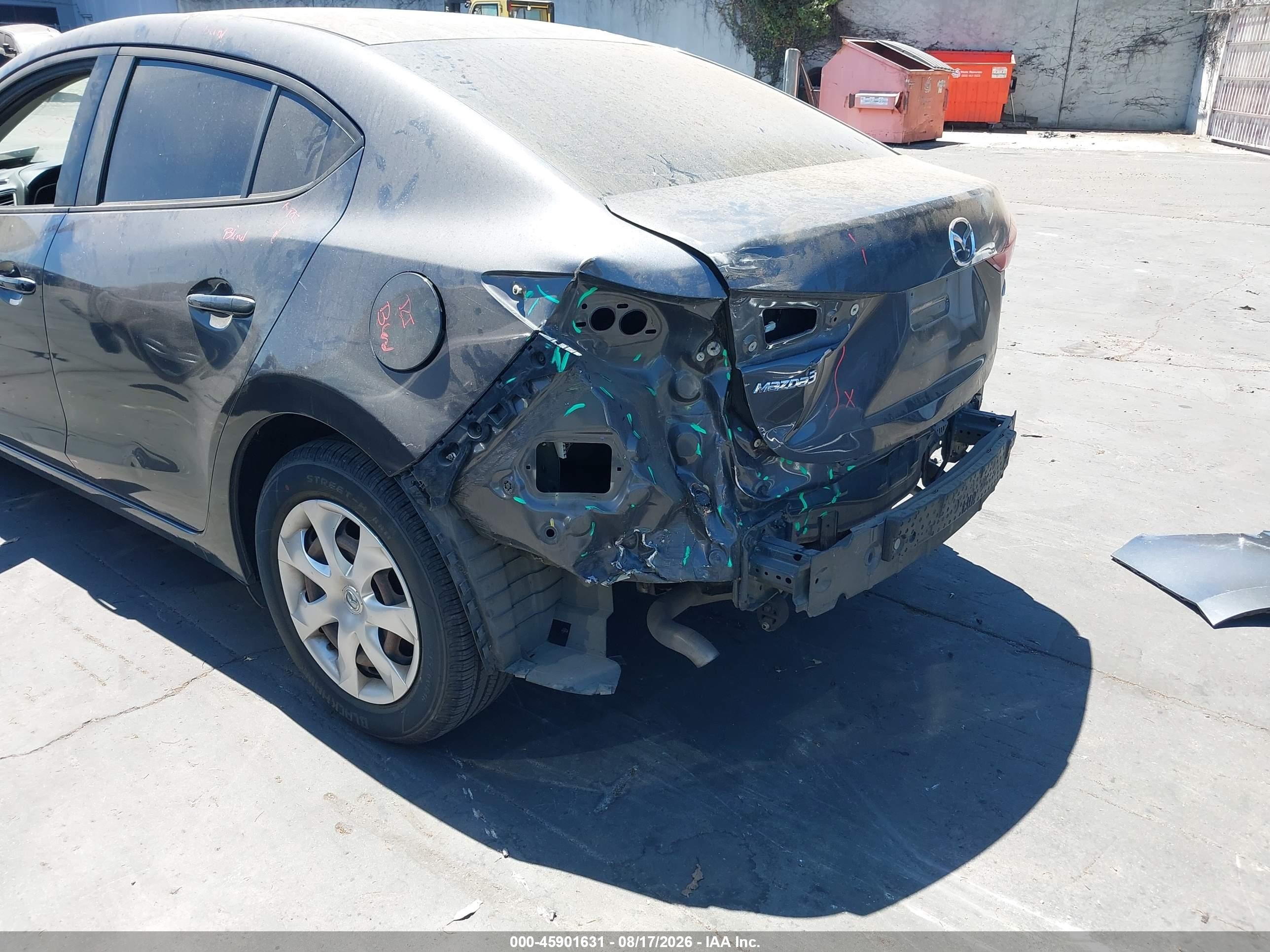 2016 Mazda 3 VIN 3MZBM1T75GM329843 IAAI salvage auction — Rear End, Salvage Certificate (California), sold $1,900 on 2026-09-11 (photo 6)