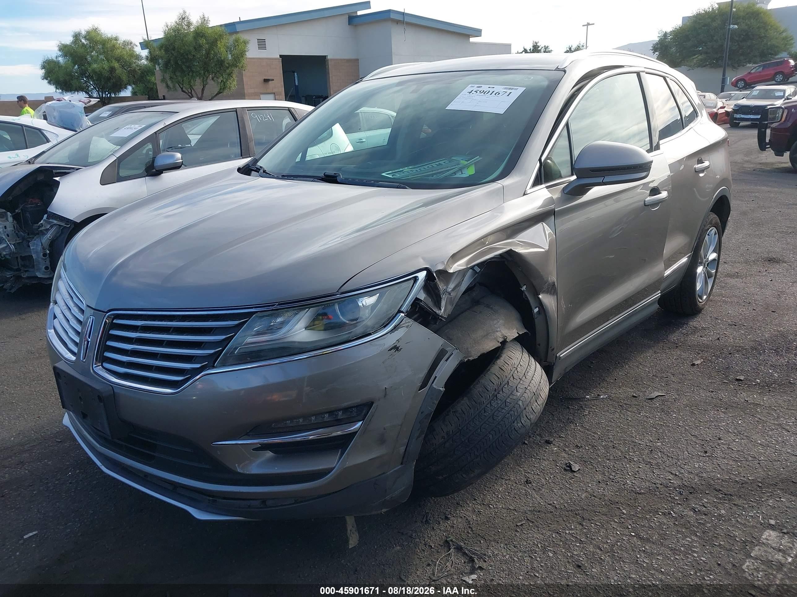 2016 Lincoln MKC VIN 5LMCJ2C90GUJ21946 IAAI salvage auction — Side, Salvage Certificate (California), sold $1,800 on 2026-09-13 (photo 2)