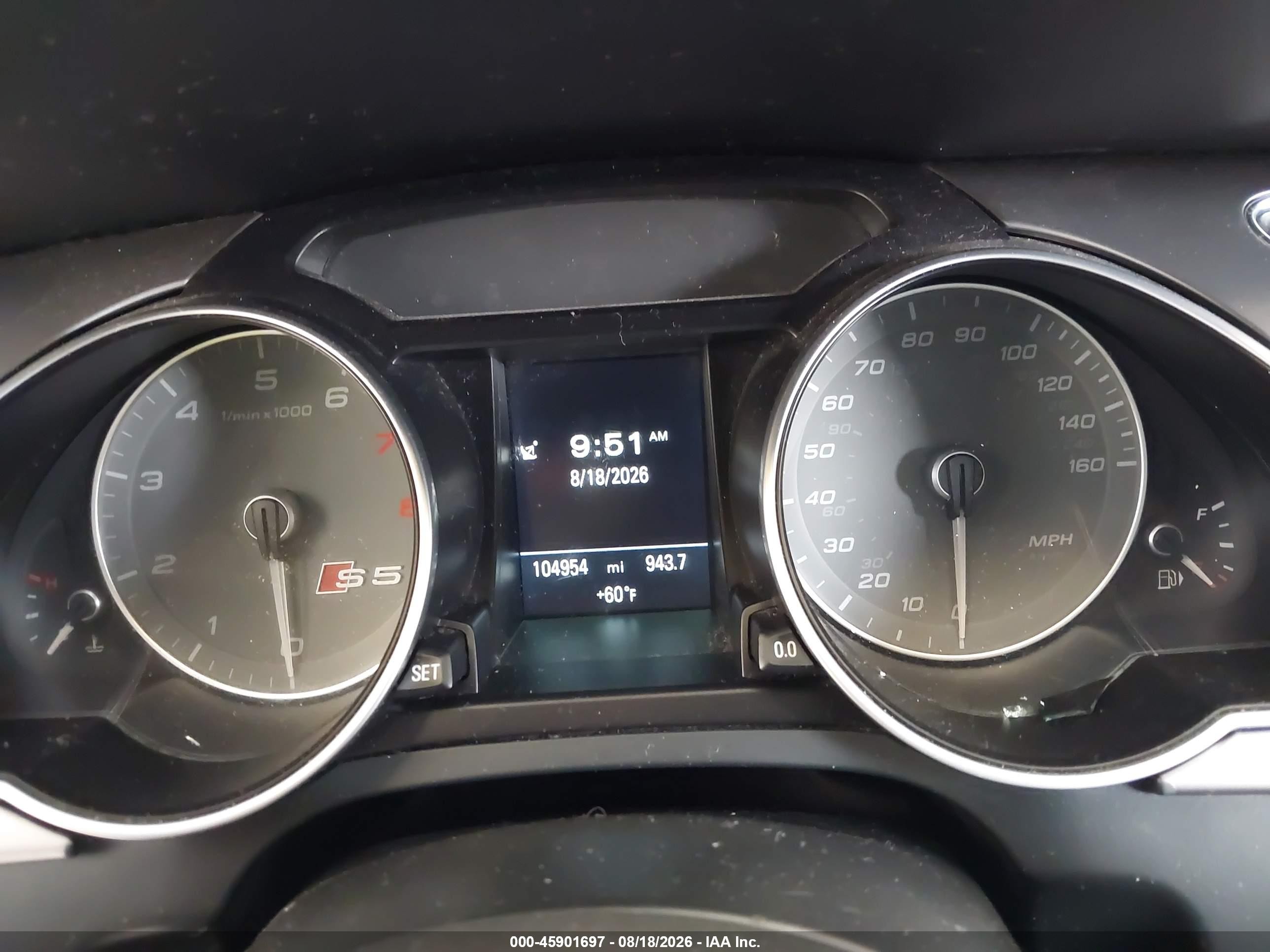 2014 Audi S5 VIN WAUCGAFR8EA015302 IAAI salvage auction — Side, Bill Of Sale (Washington), sold $3,475 on 2026-09-02 (photo 7)