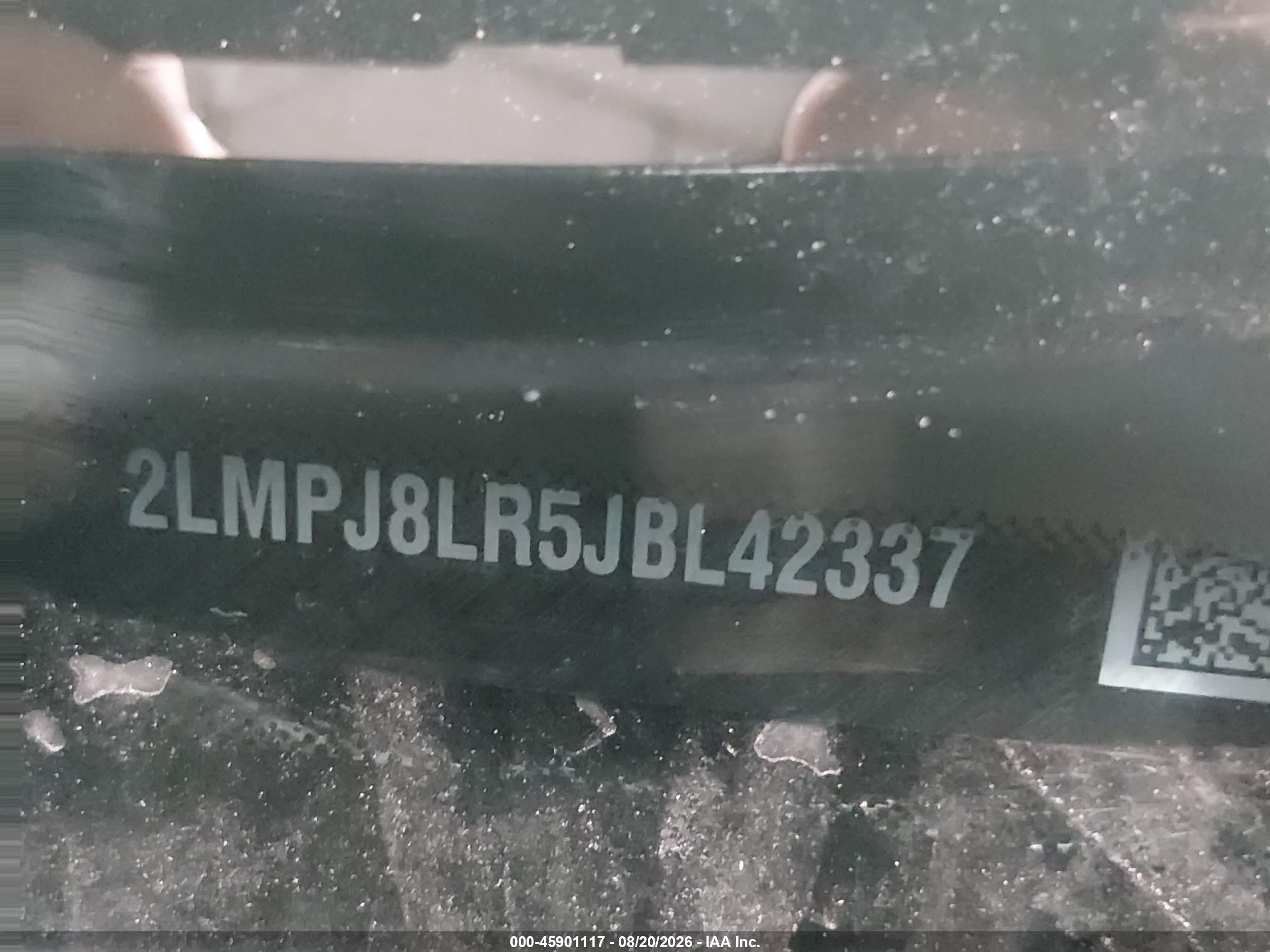 2018 Lincoln MKX VIN 2LMPJ8LR5JBL42337 IAAI salvage auction — Front End, Salvage (North Dakota), sold $2,950 on 2026-09-18 (photo 9)