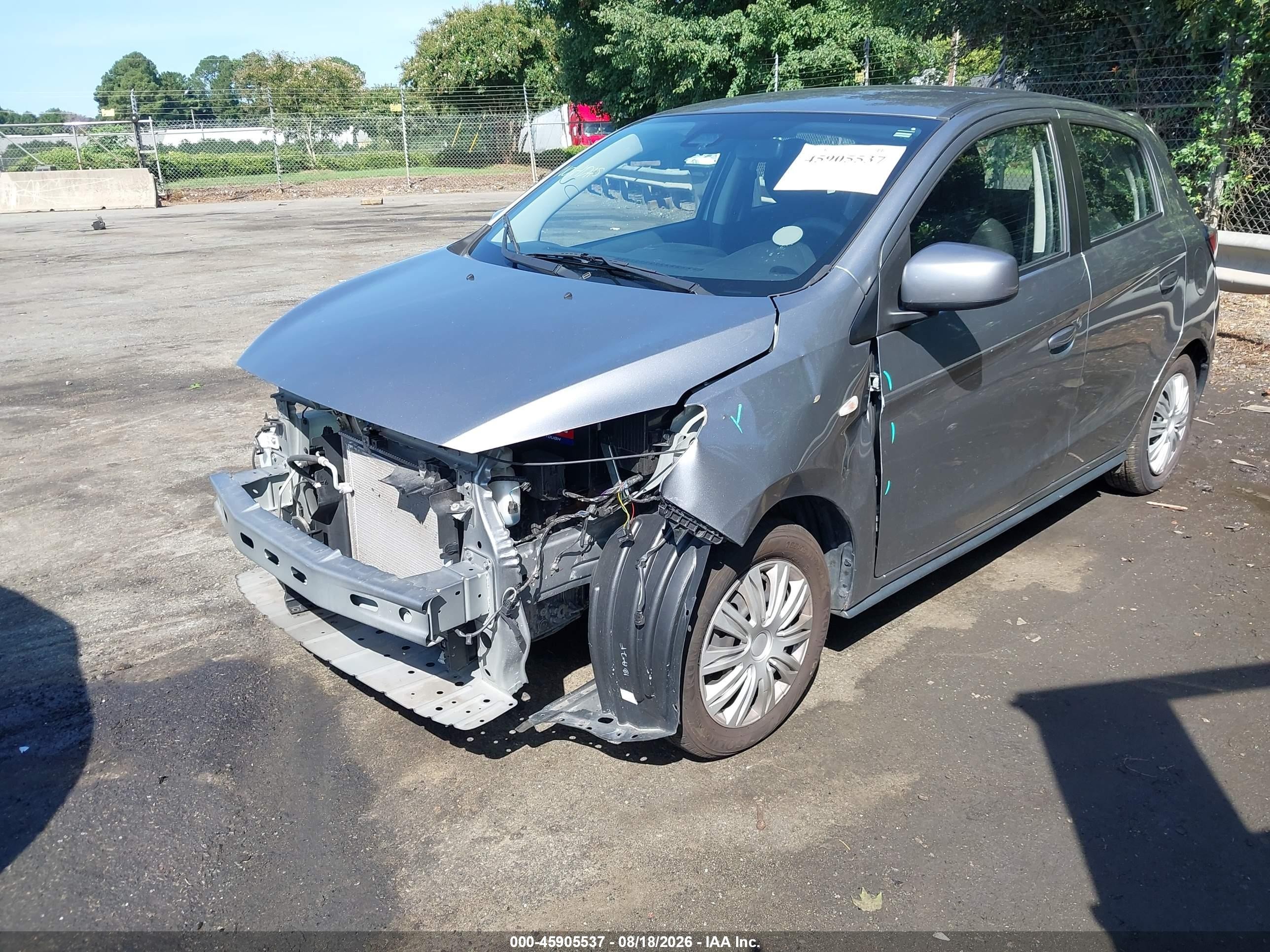 2021 Mitsubishi Mirage VIN ML32AUHJ0MH010046 IAAI salvage auction — Front End, Wait Title, sold $2,300 on 2026-09-21 (photo 2)