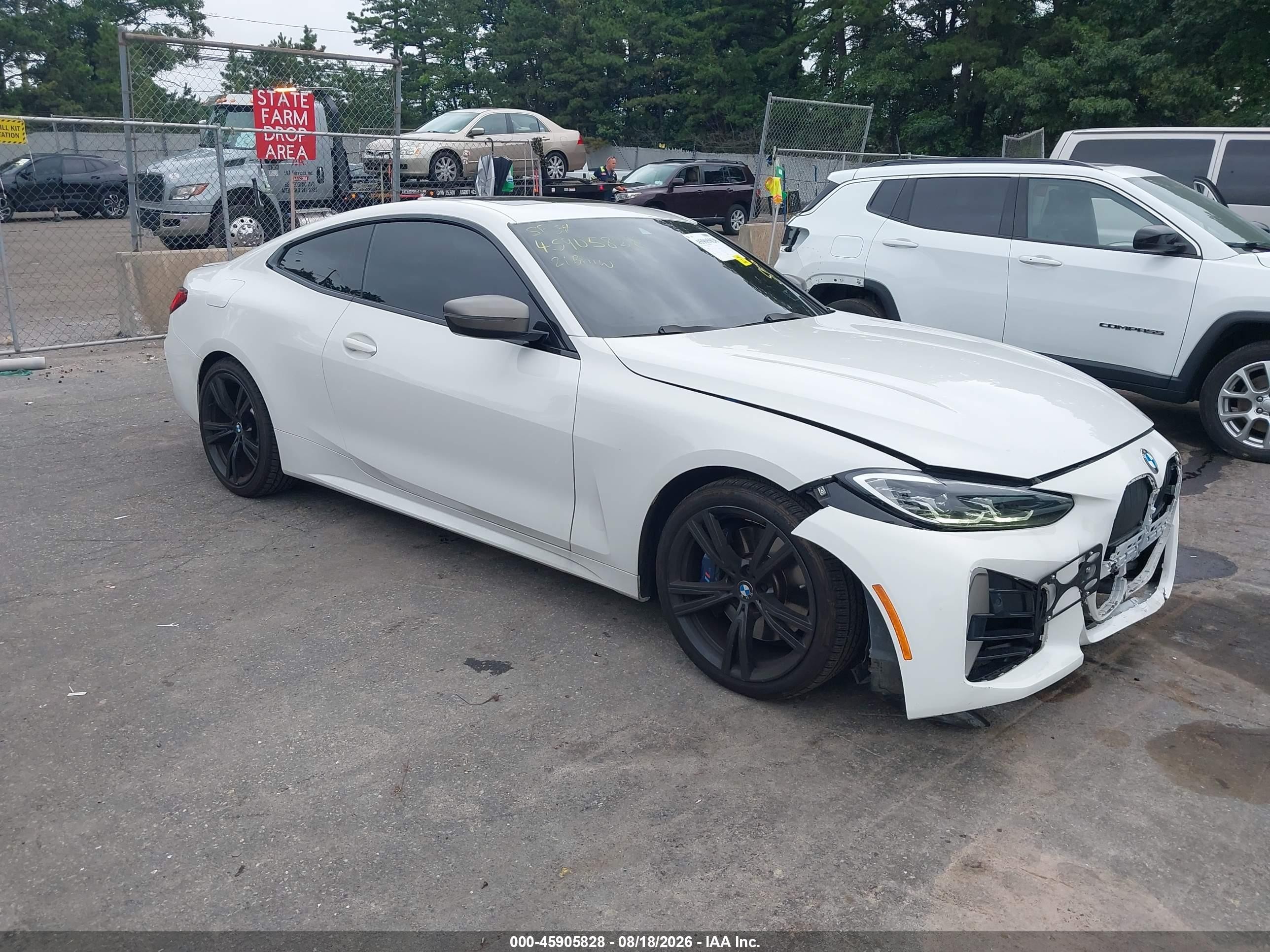 2021 BMW 4er VIN WBA13AR03MCF67070 IAAI salvage auction — Front End, Mv-907A (New York), sold $20,550 on 2026-09-02 (photo 1)