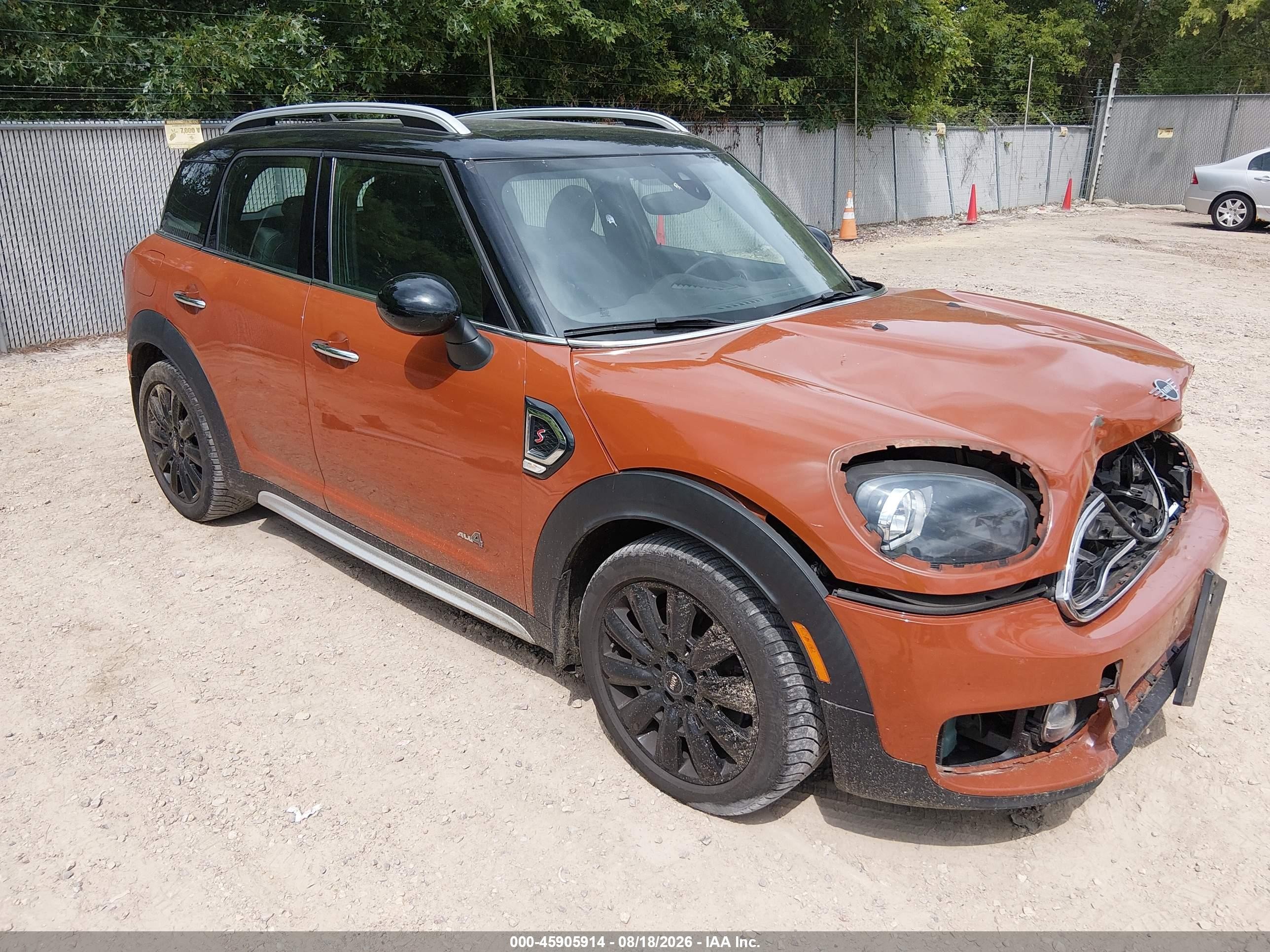 2019 Mini Countryman VIN WMZYT5C51K3G92305 IAAI salvage auction — Front End, Clear (Wisconsin), sold $1,975 on 2026-09-18 (photo 1)