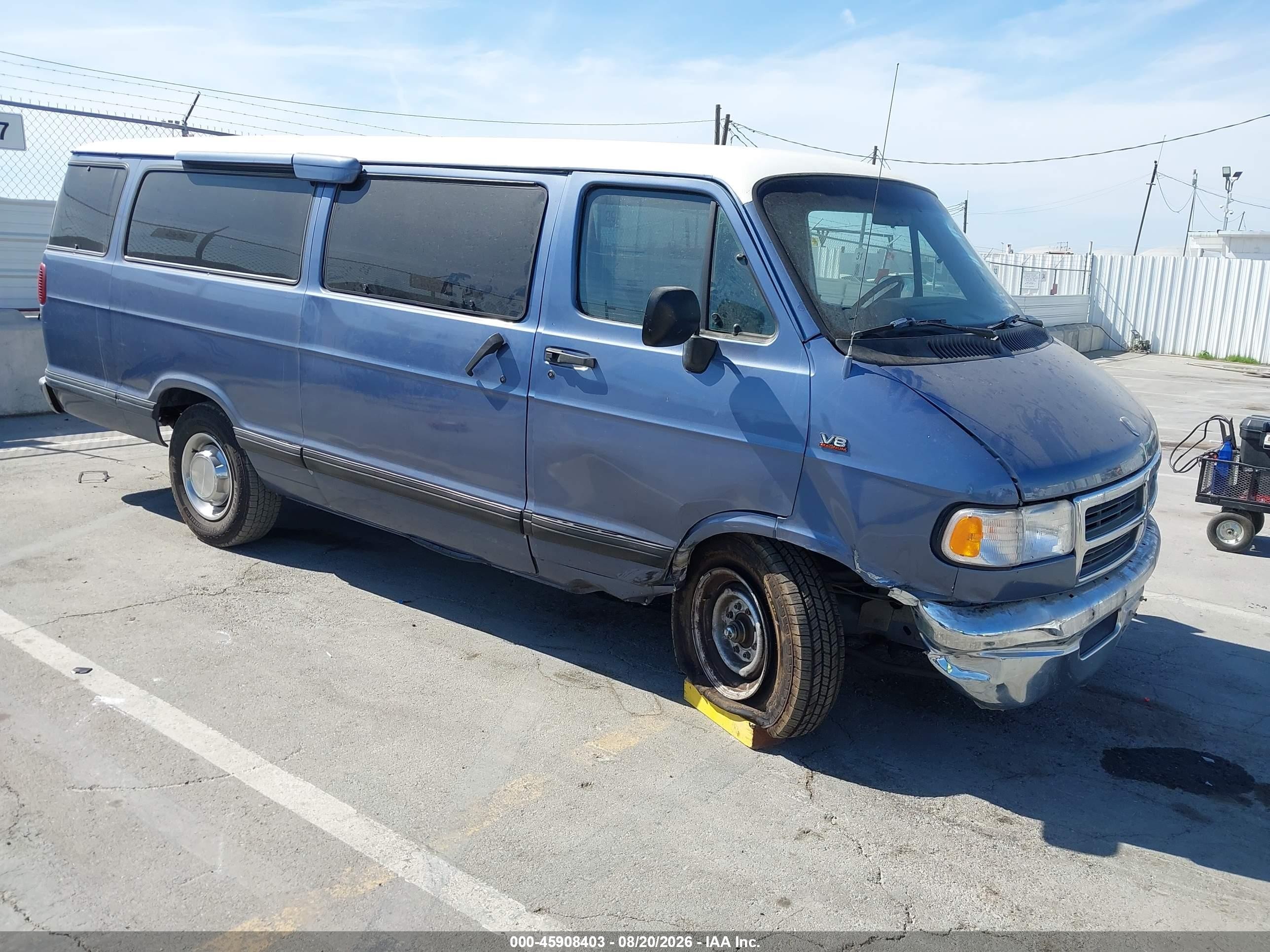 1995 Dodge Ram van VIN 2B5WB35Z4SK516269 IAAI salvage auction — Front End, Salvage (Idaho), sold $525 on 2026-09-25 (photo 1)
