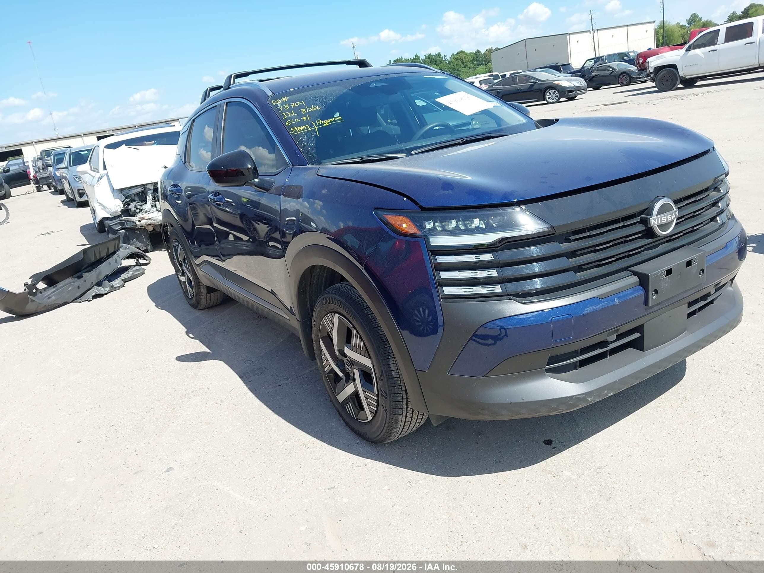 2026 Nissan Kicks VIN 3N8AP6CEXTL387064 IAAI salvage auction — Rear End, Original (Texas), sold $8,300 on 2026-10-07 (photo 1)