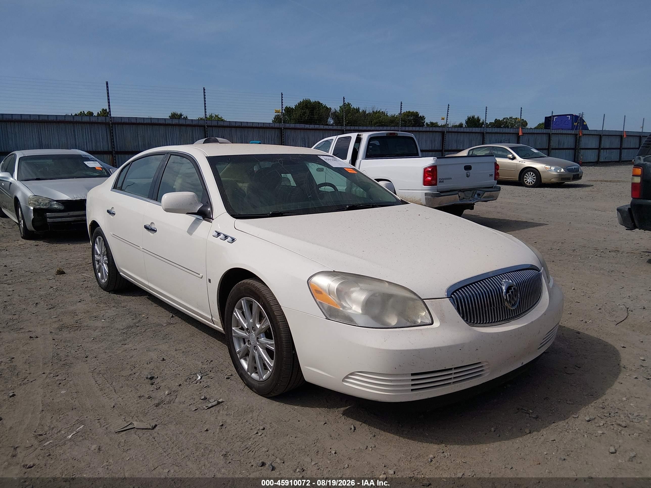 2009 Buick Lucerne VIN 1G4HD57M59U109035 IAAI salvage auction — Side, Salvage (Arkansas), sold $850 on 2026-09-18 (photo 1)