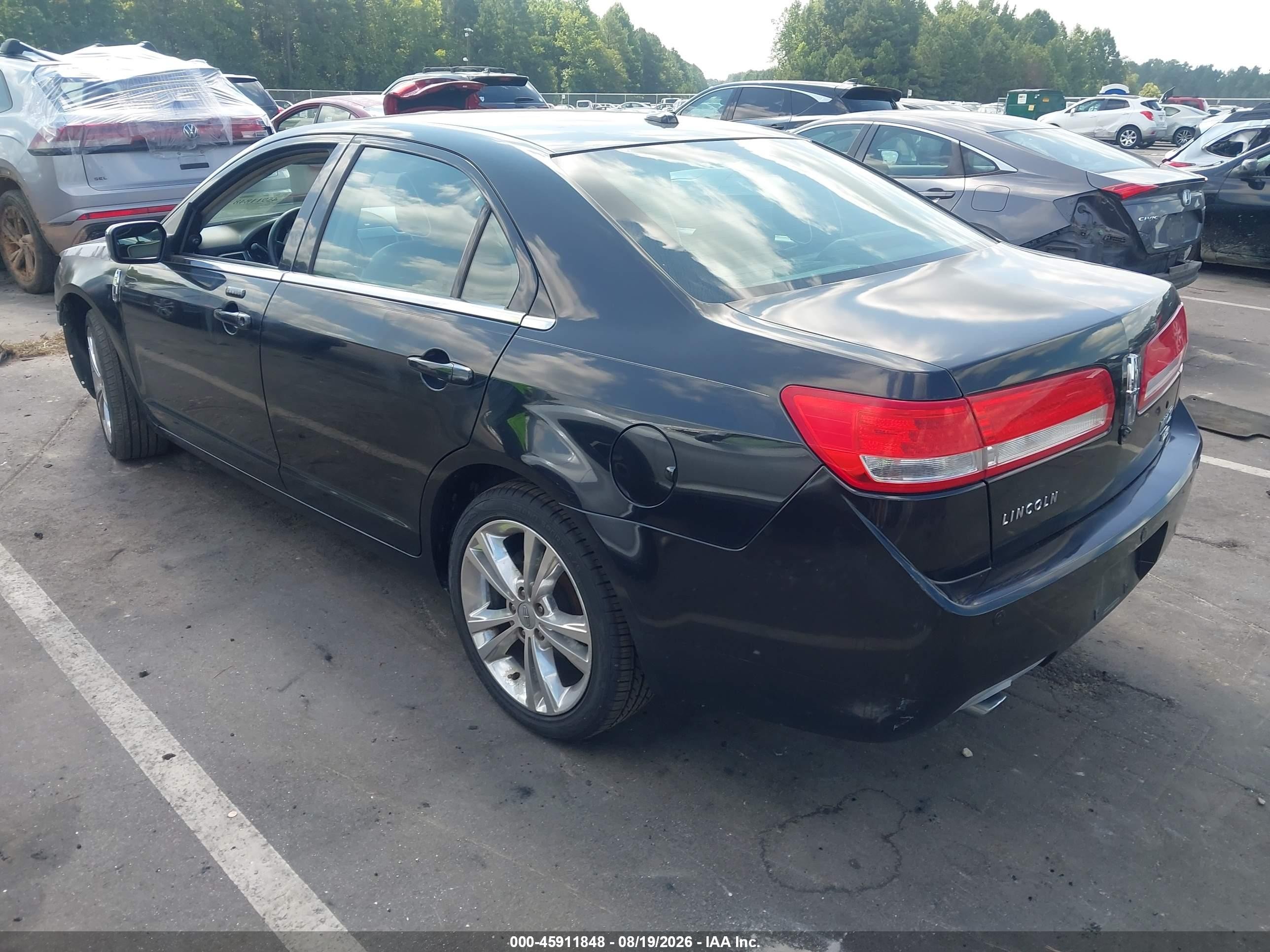 2011 Lincoln MKZ VIN 3LNHL2JC8BR755619 IAAI salvage auction — Front End, Salvage (North Carolina), sold $575 on 2026-09-25 (photo 3)