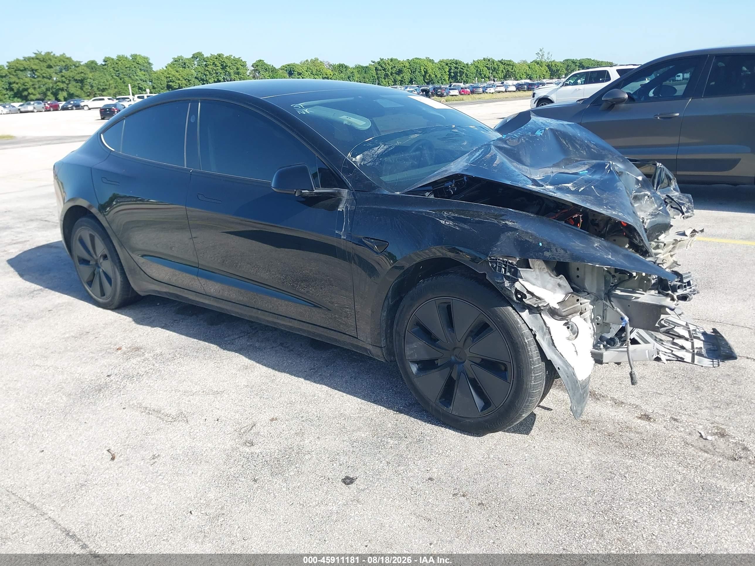 2025 Tesla Model 3 VIN 5YJ3E1EA0SF981117 IAAI salvage auction — Front End, Rebuildable (Florida), sold $4,450 on 2026-09-17 (photo 1)