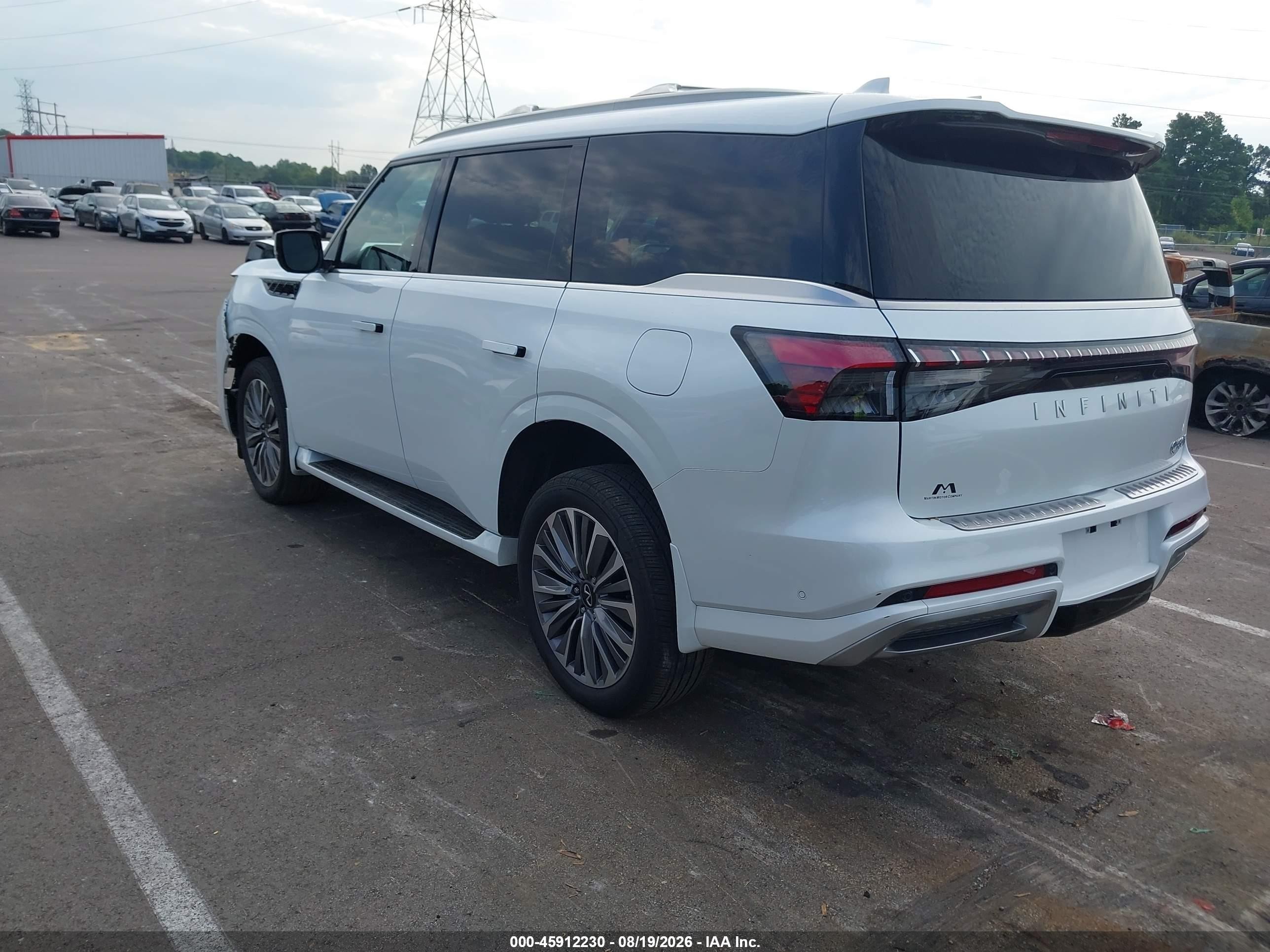 2025 Infiniti QX80 VIN JN8AZ3DE0S9702226 IAAI salvage auction — Front End, Salvage (Tennessee), sold $44,000 on 2026-09-12 (photo 3)