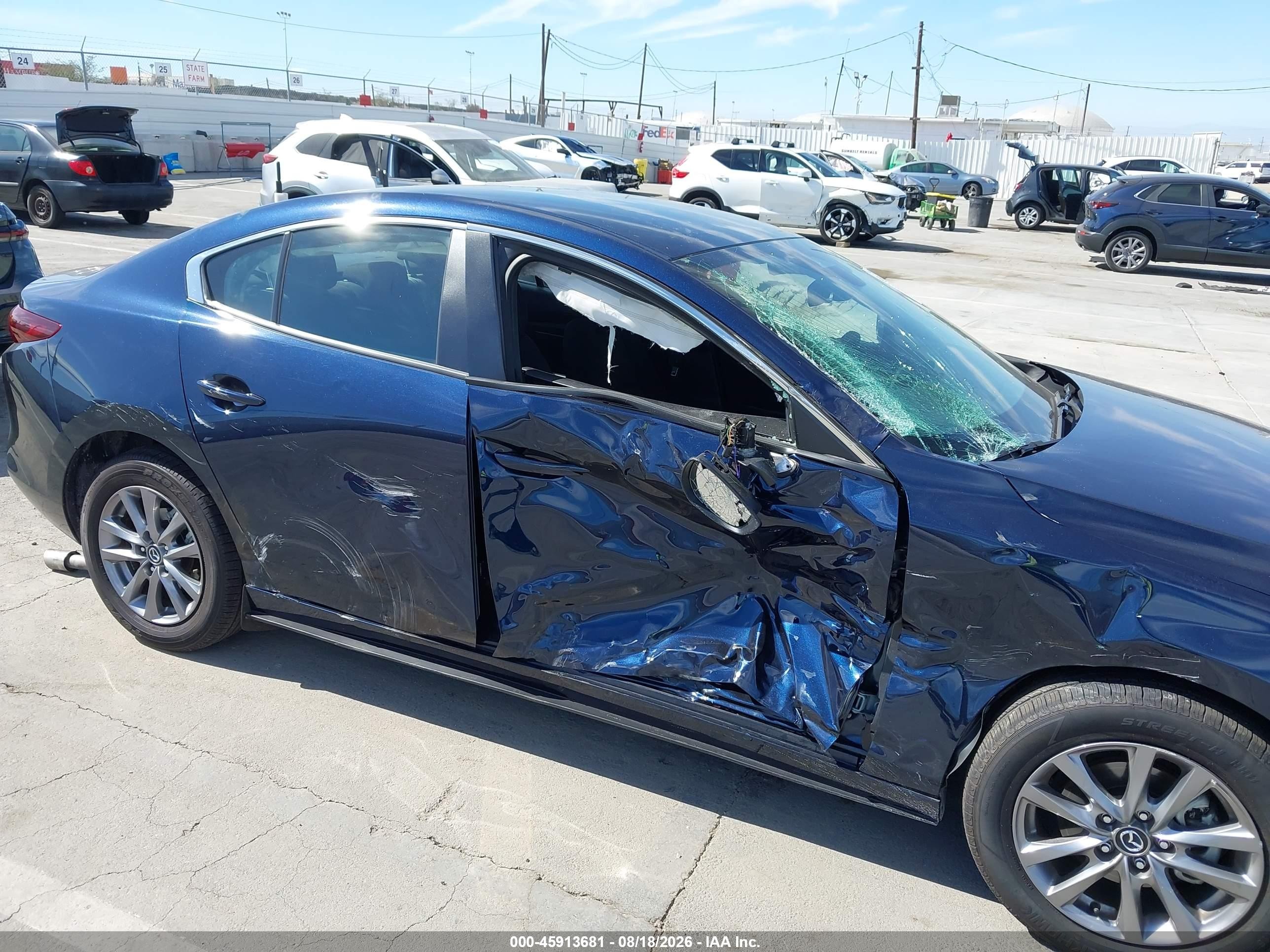 2025 Mazda 3 VIN 3MZBPAAM5SM473210 IAAI salvage auction — Side, Salvage (California), sold $3,150 on 2026-09-19 (photo 6)