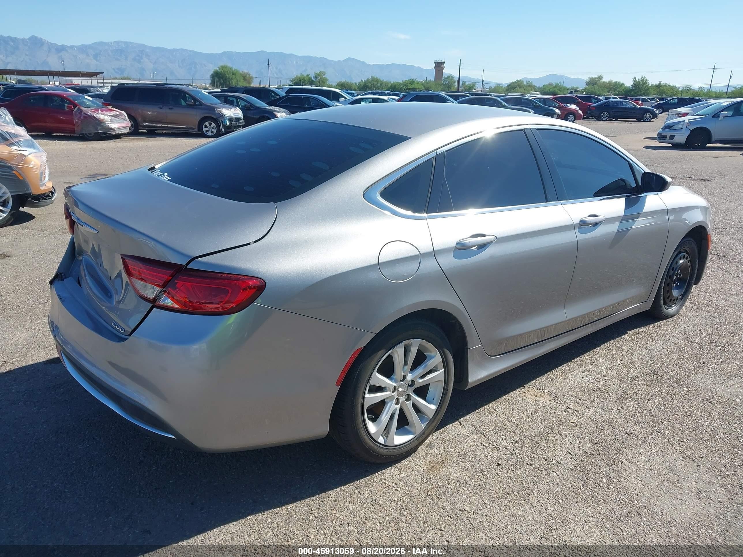 2015 Chrysler 200 VIN 1C3CCCAB6FN755675 IAAI salvage auction — Rear End, Salvage (Arizona), sold $1,000 on 2026-09-03 (photo 4)