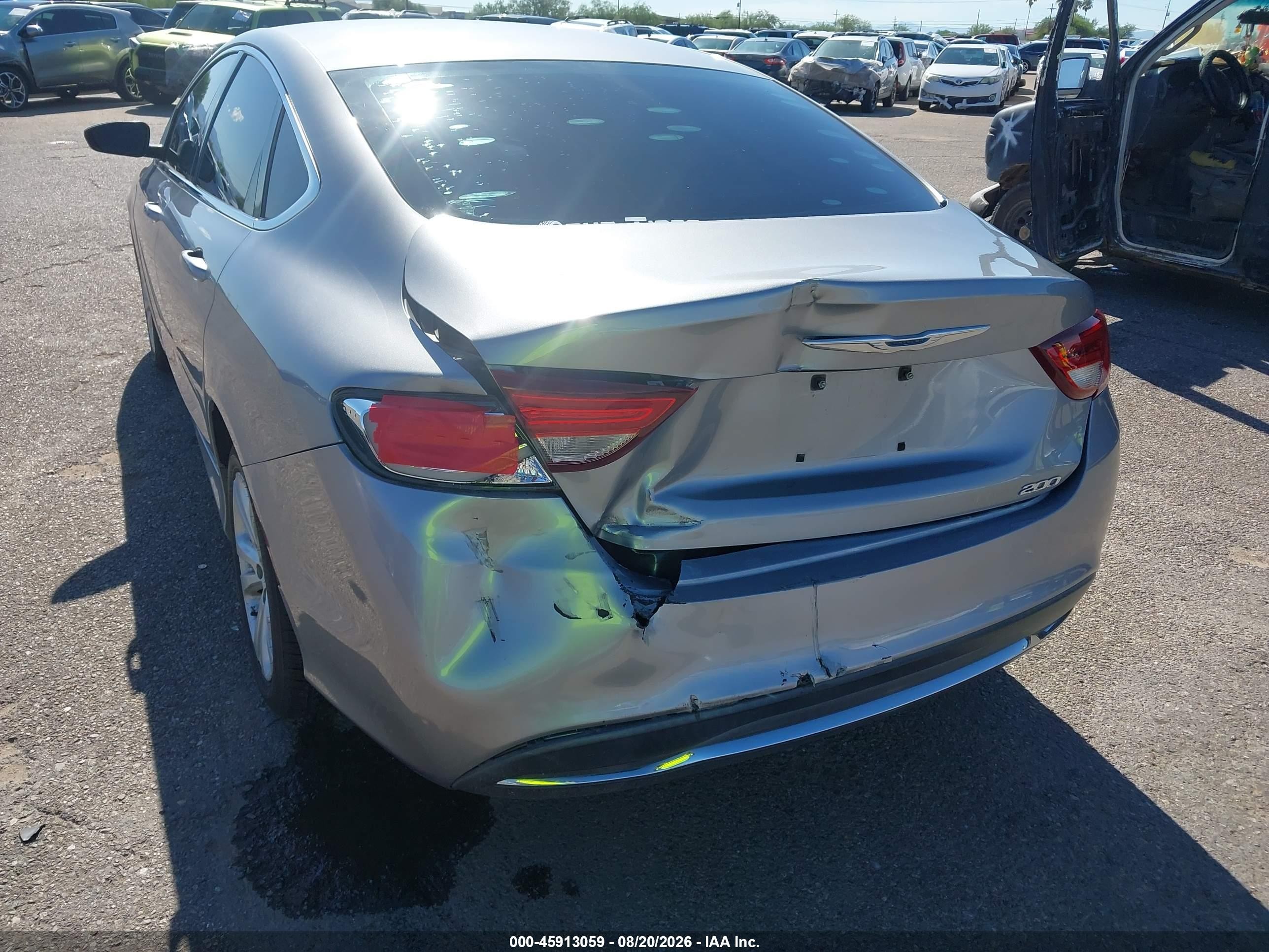 2015 Chrysler 200 VIN 1C3CCCAB6FN755675 IAAI salvage auction — Rear End, Salvage (Arizona), sold $1,000 on 2026-09-03 (photo 6)
