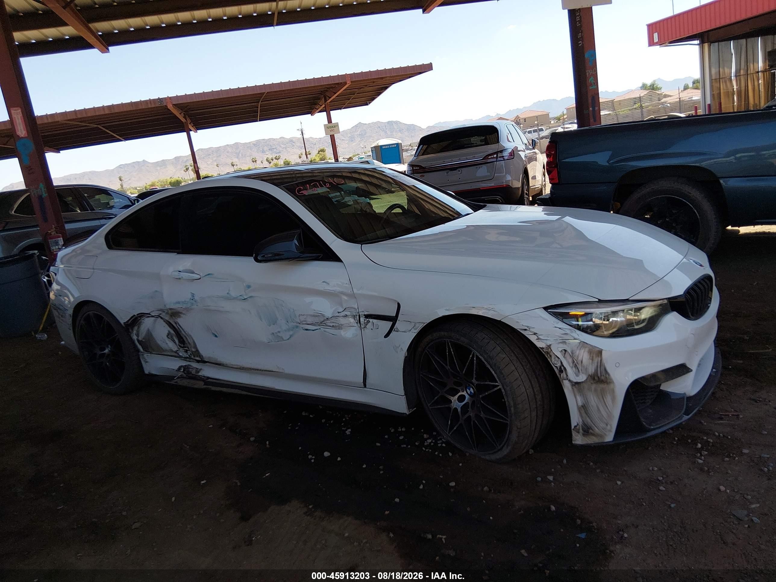 2019 BMW M4 VIN WBS4Y9C56KAG67640 IAAI salvage auction — Side, Salvage (Arizona), sold $23,100 on 2026-09-14 (photo 6)