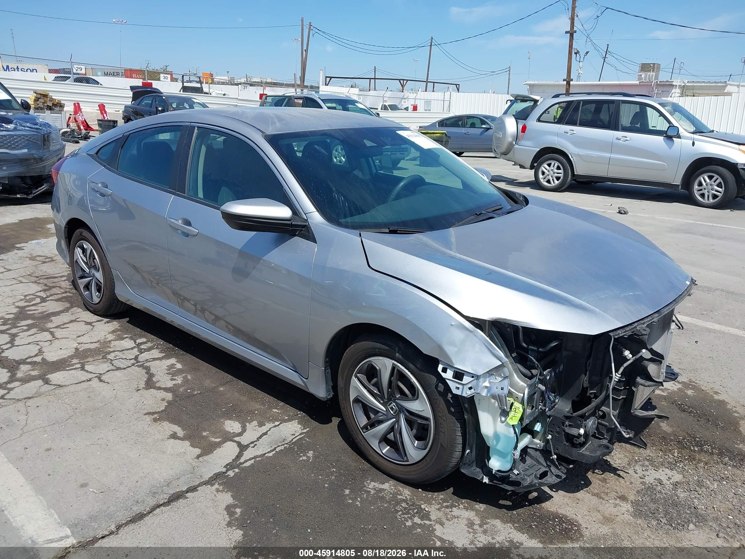 2020 Honda Civic VIN 19XFC2F62LE201046 IAAI salvage auction — Front End, Salvage (California), sold $4,750 on 2026-09-13 (photo 1)