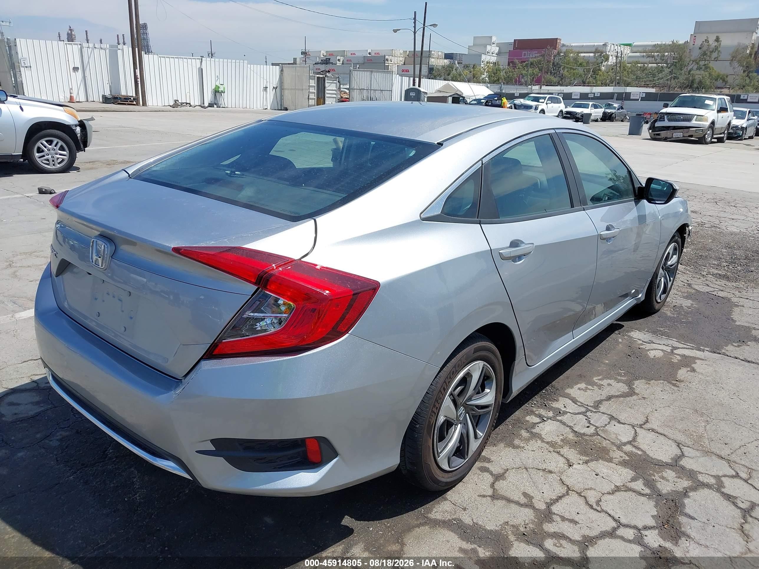 2020 Honda Civic VIN 19XFC2F62LE201046 IAAI salvage auction — Front End, Salvage (California), sold $4,750 on 2026-09-13 (photo 4)
