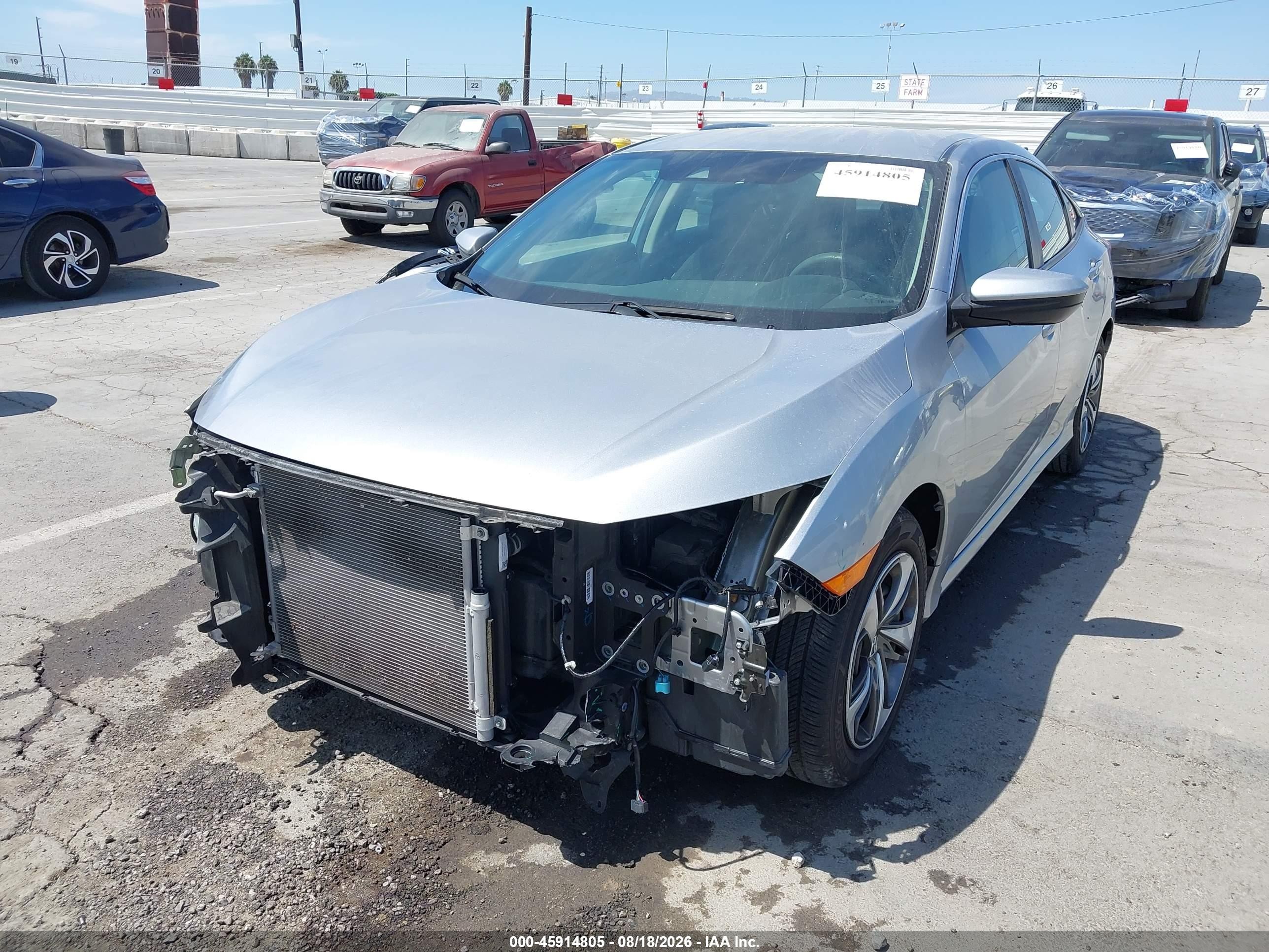 2020 Honda Civic VIN 19XFC2F62LE201046 IAAI salvage auction — Front End, Salvage (California), sold $4,750 on 2026-09-13 (photo 6)