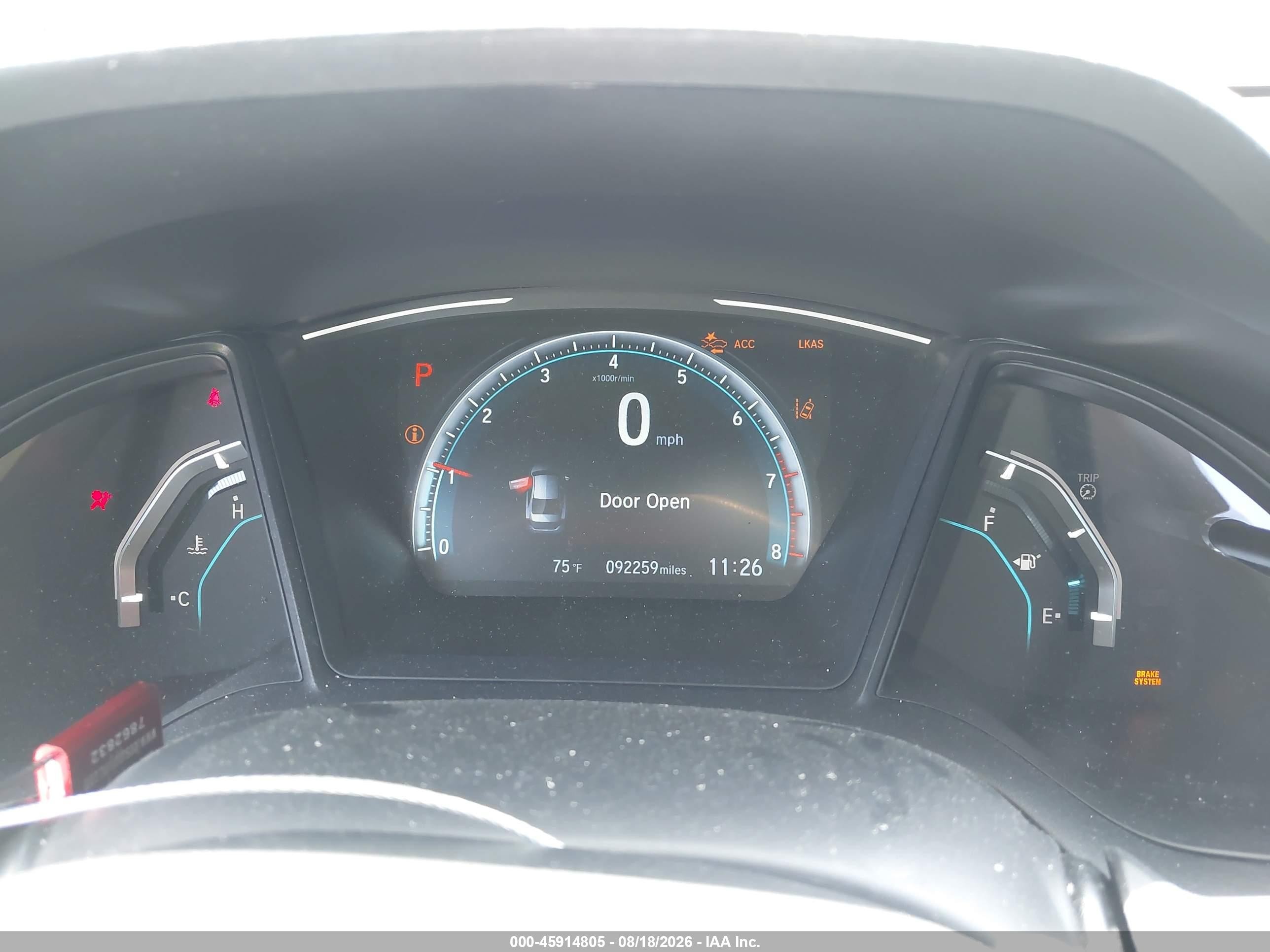 2020 Honda Civic VIN 19XFC2F62LE201046 IAAI salvage auction — Front End, Salvage (California), sold $4,750 on 2026-09-13 (photo 7)
