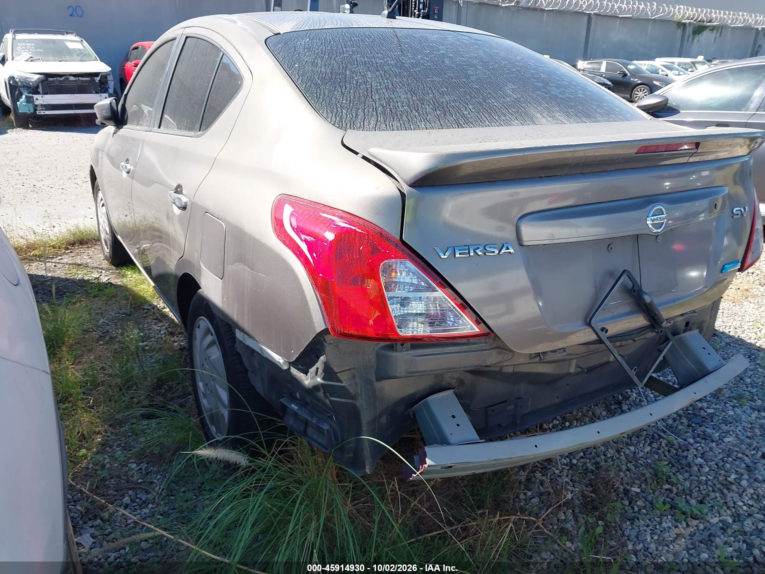 2016 Nissan Versa VIN 3N1CN7AP2GL857102 IAAI salvage auction — Rear End, Salvage Certificate (California), sold $1,300 on 2026-10-02 (photo 3)