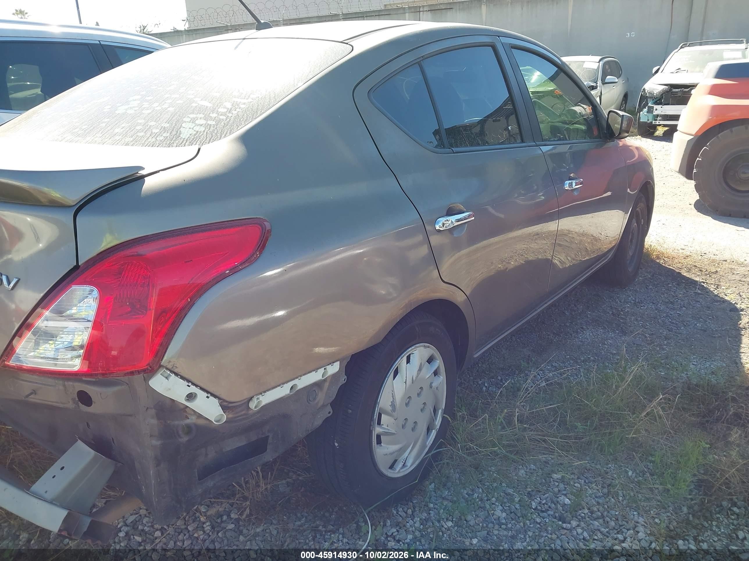 2016 Nissan Versa VIN 3N1CN7AP2GL857102 IAAI salvage auction — Rear End, Salvage Certificate (California), sold $1,300 on 2026-10-02 (photo 4)