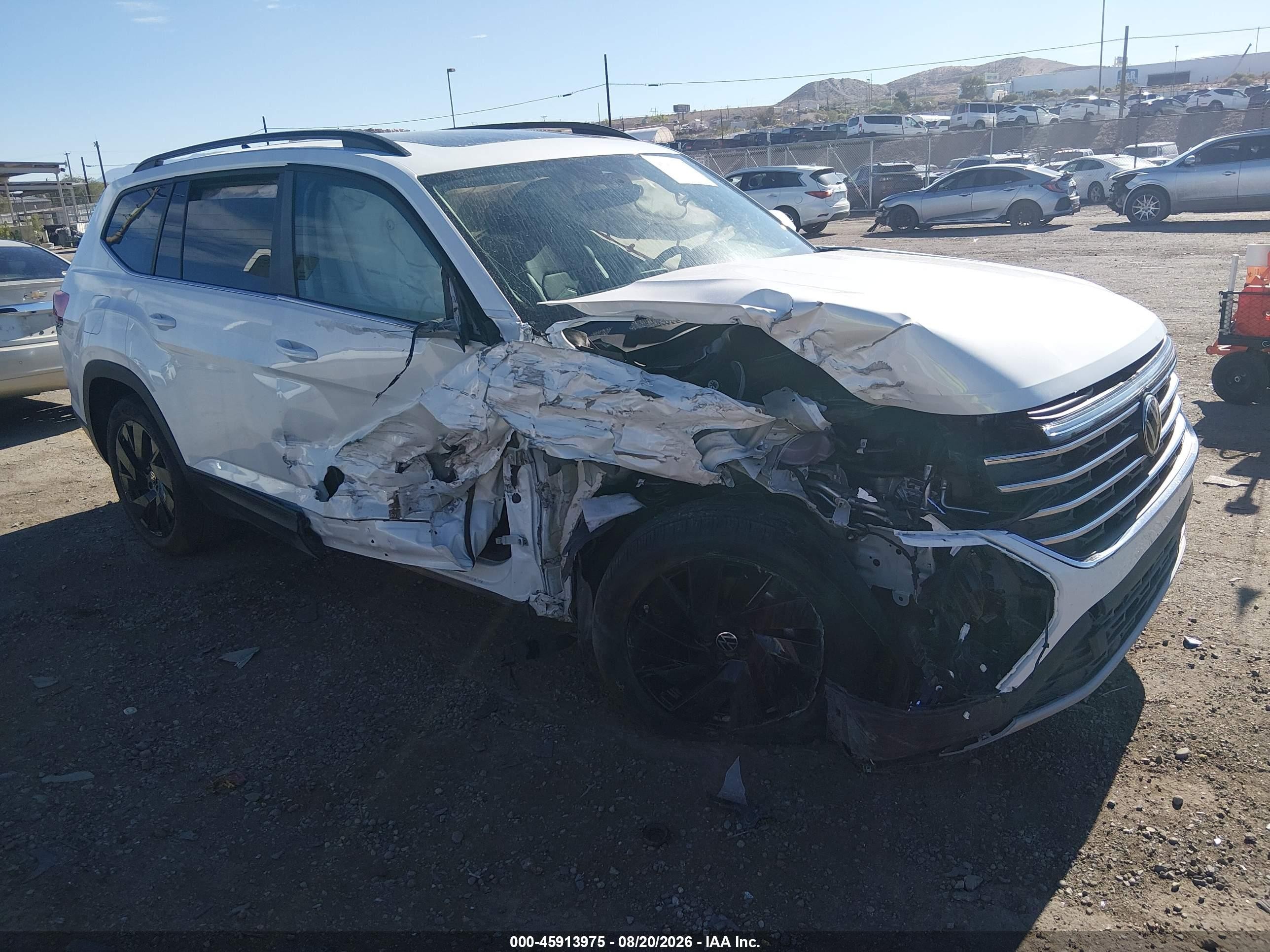 2026 Volkswagen Atlas VIN 1V2KN2CA6TC572069 IAAI salvage auction — Front End, Salvage (New Mexico), sold $6,900 on 2026-09-23 (photo 1)