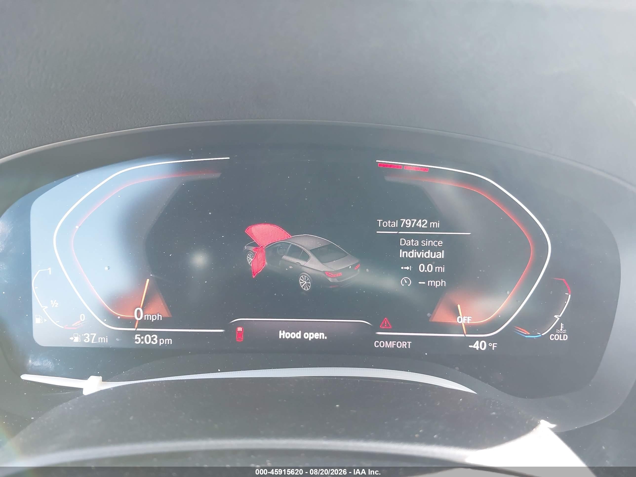 2020 BMW 5 Series VIN WBAJR3C06LCD09191 IAAI salvage auction — Unknown, Salvage Certificate (California), sold $9,400 on 2026-09-12 (photo 7)