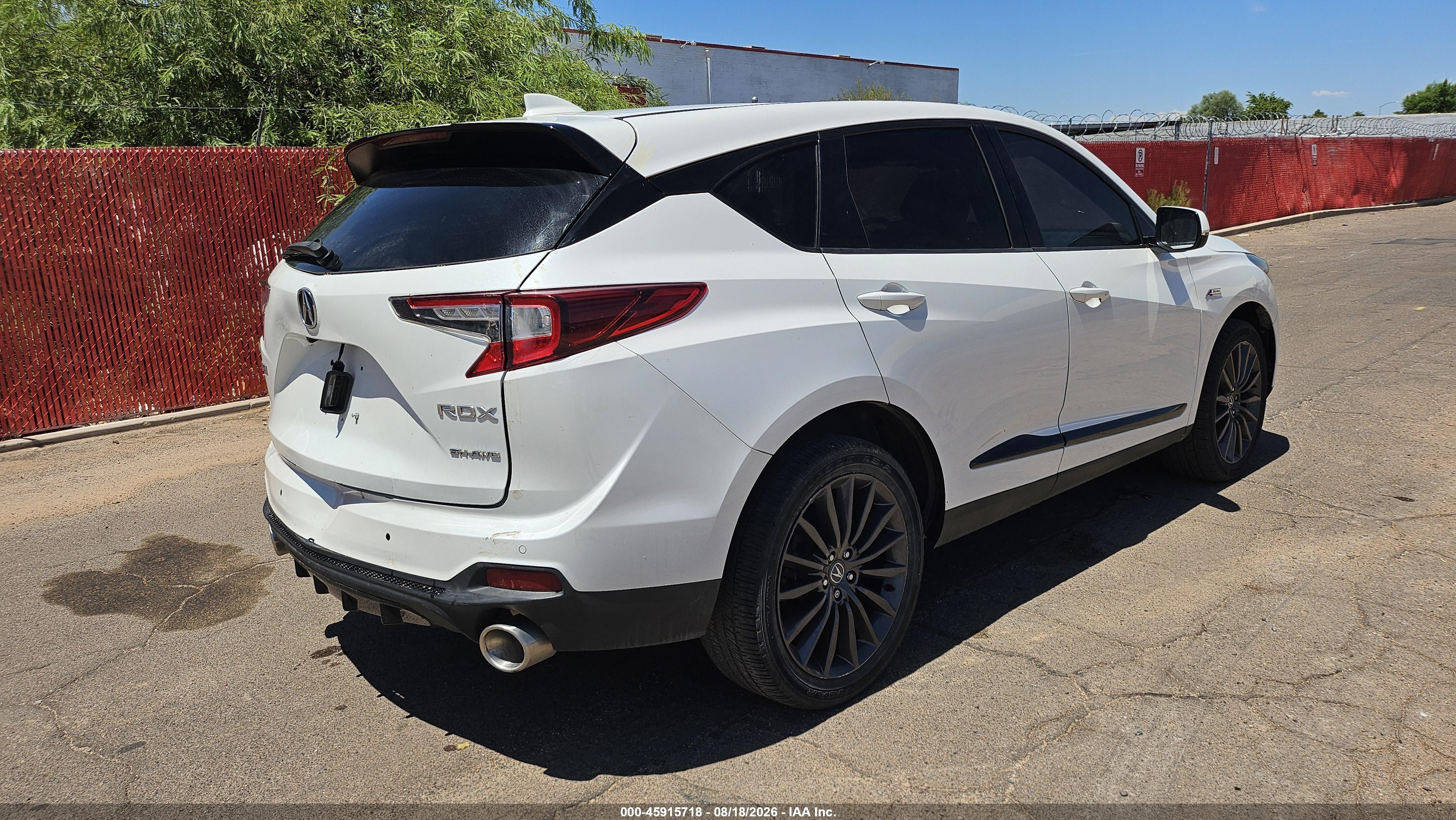 2022 Acura Rdx VIN 5J8TC2H8XNL005935 IAAI salvage auction — Rear End, Clear (Arizona), sold $13,550 on 2026-08-25 (photo 4)