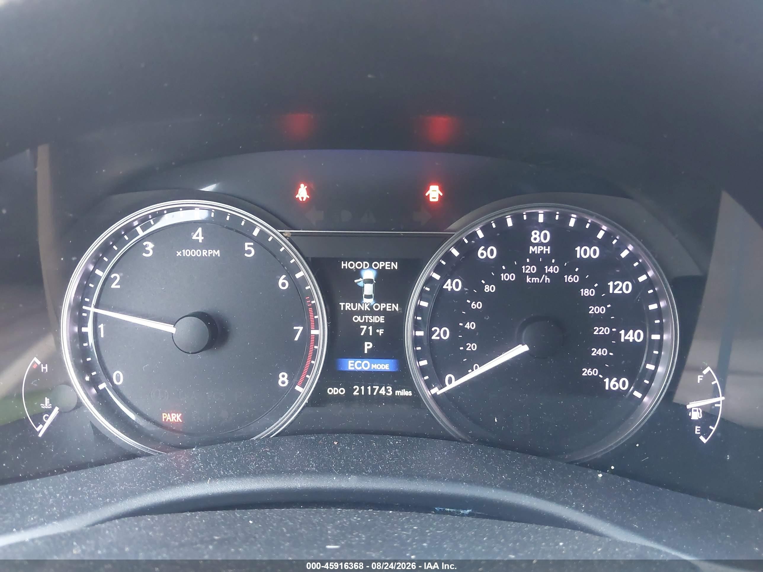 2013 Lexus Gs VIN JTHCE1BL7D5005554 IAAI salvage auction — Front End, Salvage - Greater Than 75% (Maryland), sold $1,850 on 2026-09-12 (photo 7)