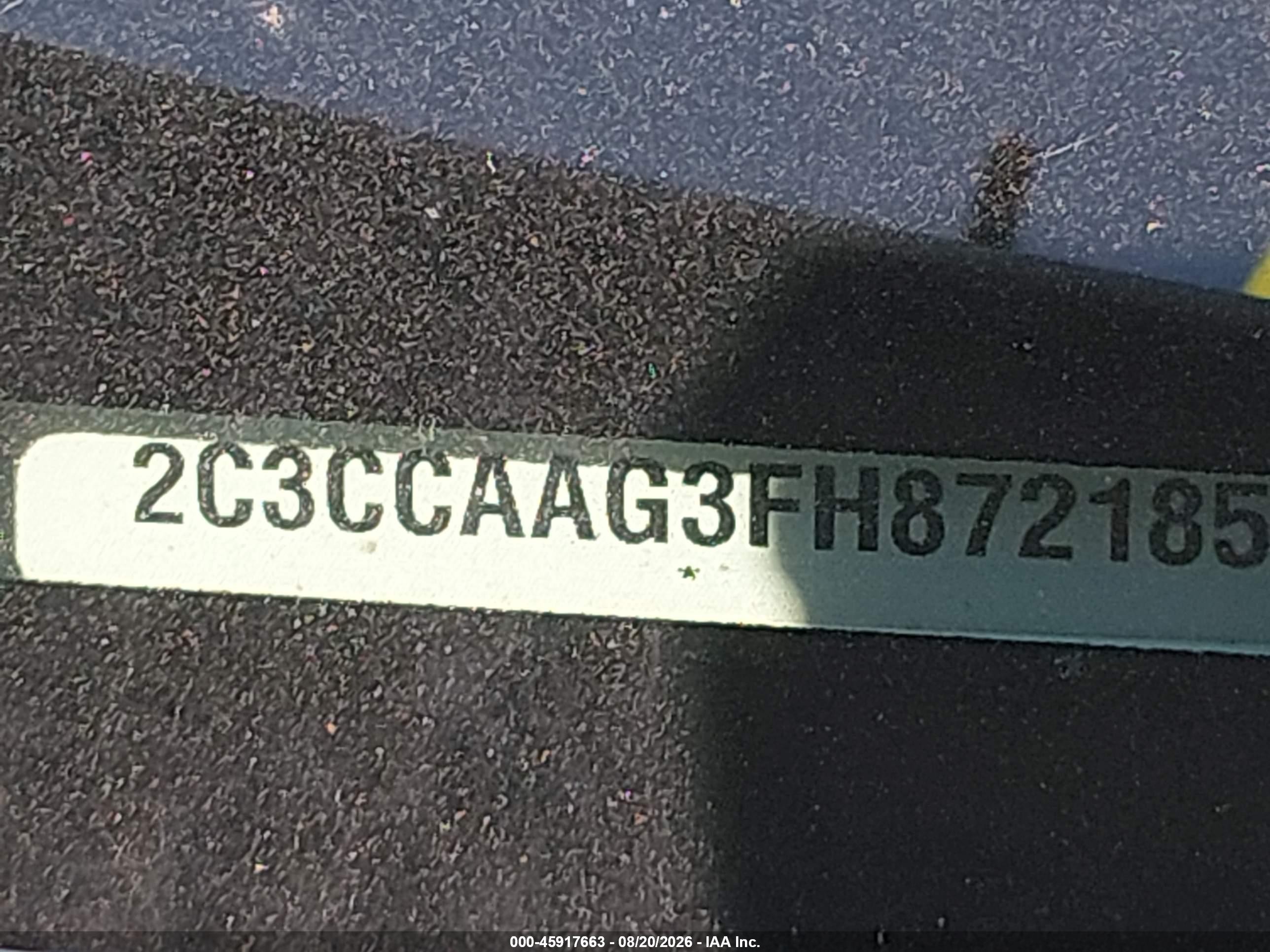 2015 Chrysler 300 VIN 2C3CCAAG3FH872185 IAAI salvage auction — Unknown, Salvage (Georgia), sold $650 on 2026-10-06 (photo 9)