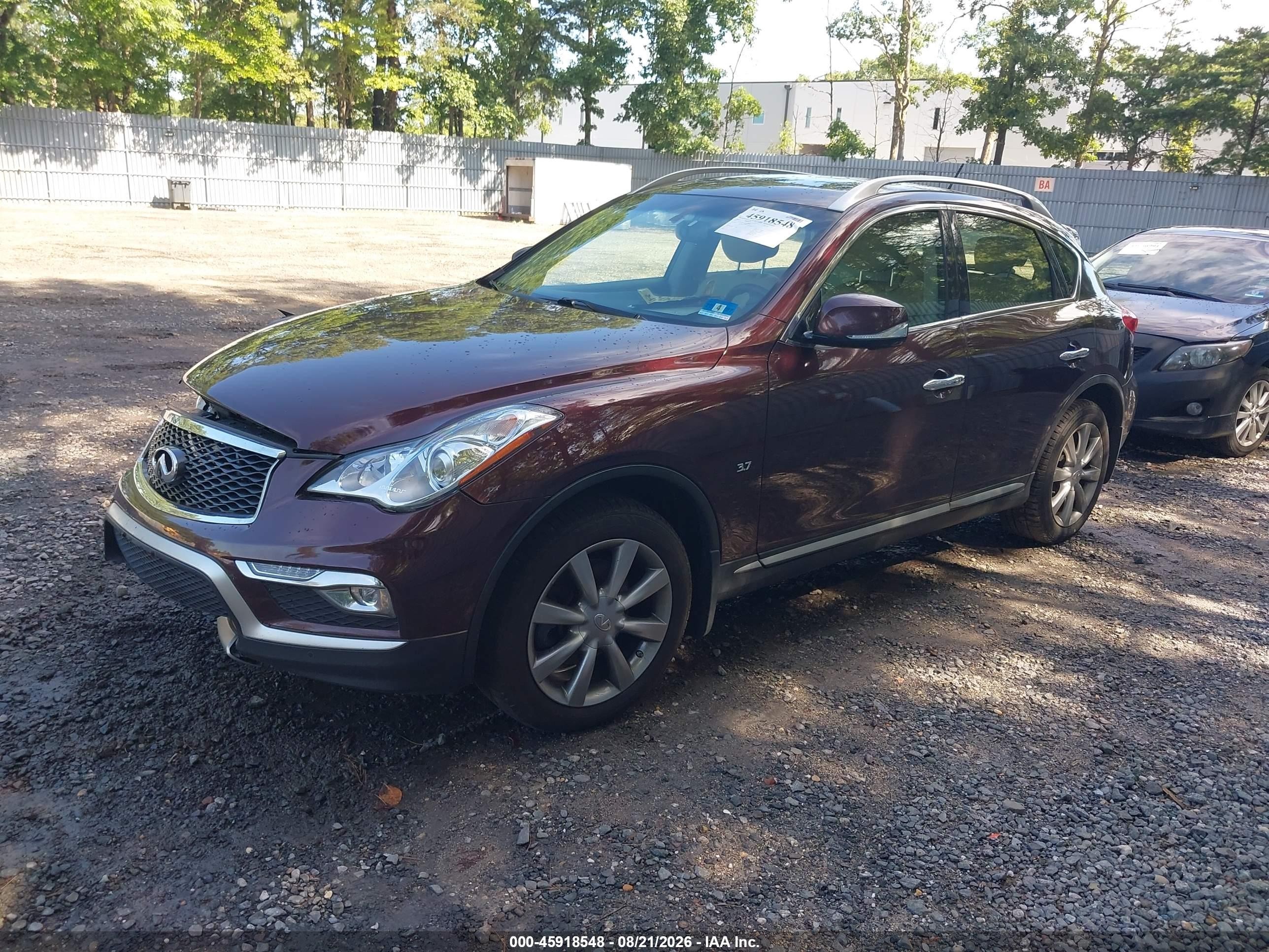 2017 Infiniti Qx50 VIN JN1BJ0RRXHM414854 IAAI salvage auction — Front & Rear, Salvage (New Jersey), sold $875 on 2026-09-09 (photo 2)