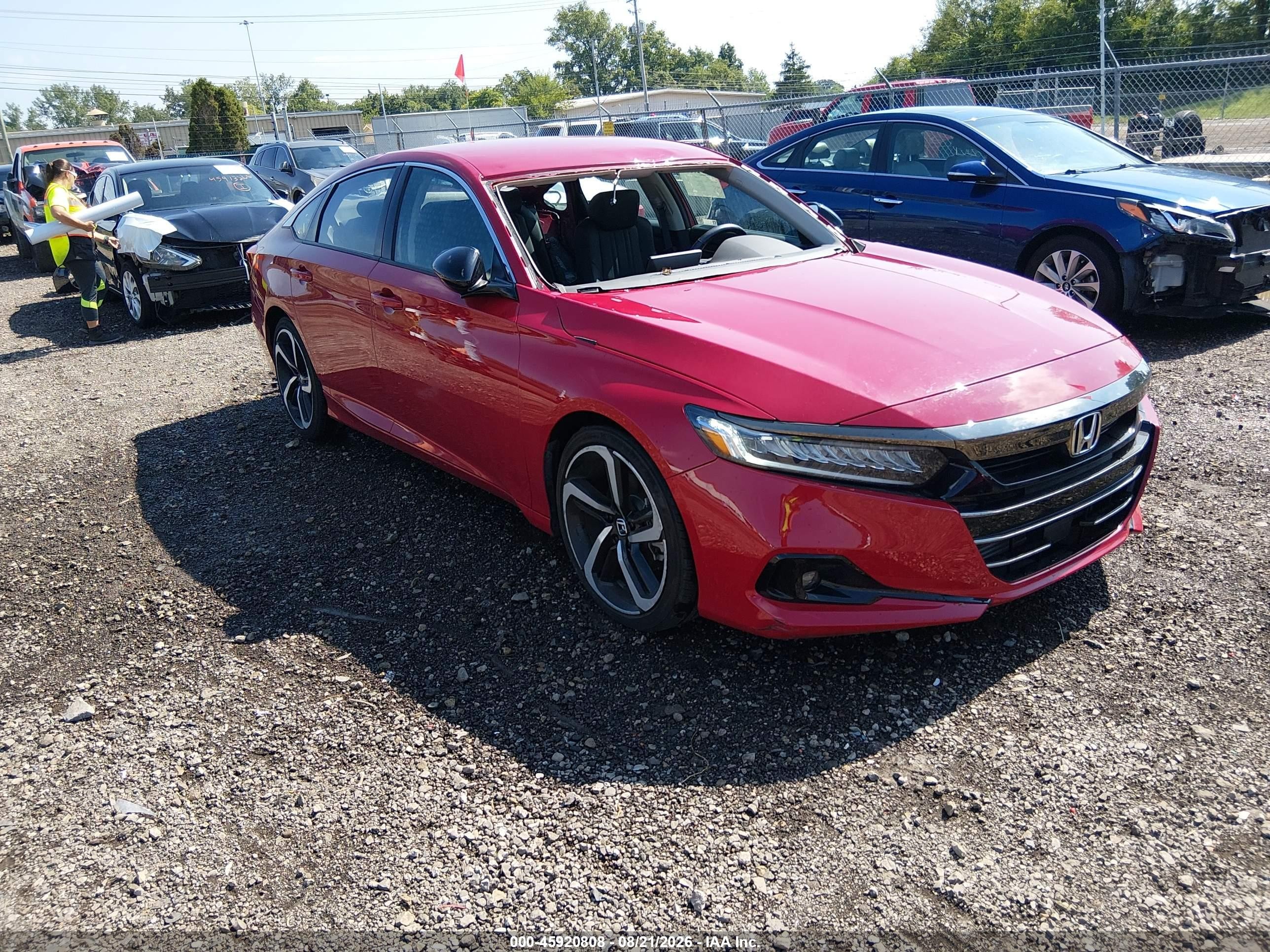 2021 Honda Accord VIN 1HGCV1F46MA044780 — IAAI salvage auction photo