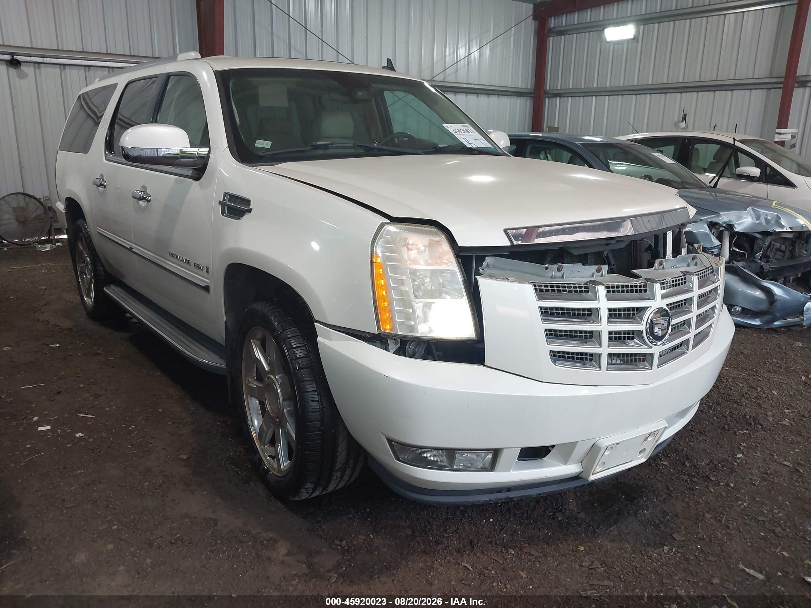 2007 Cadillac Escalade esv VIN 1GYFK66867R266255 IAAI salvage auction — Front End, Clear (Virginia), sold $2,750 on 2026-09-07 (photo 1)