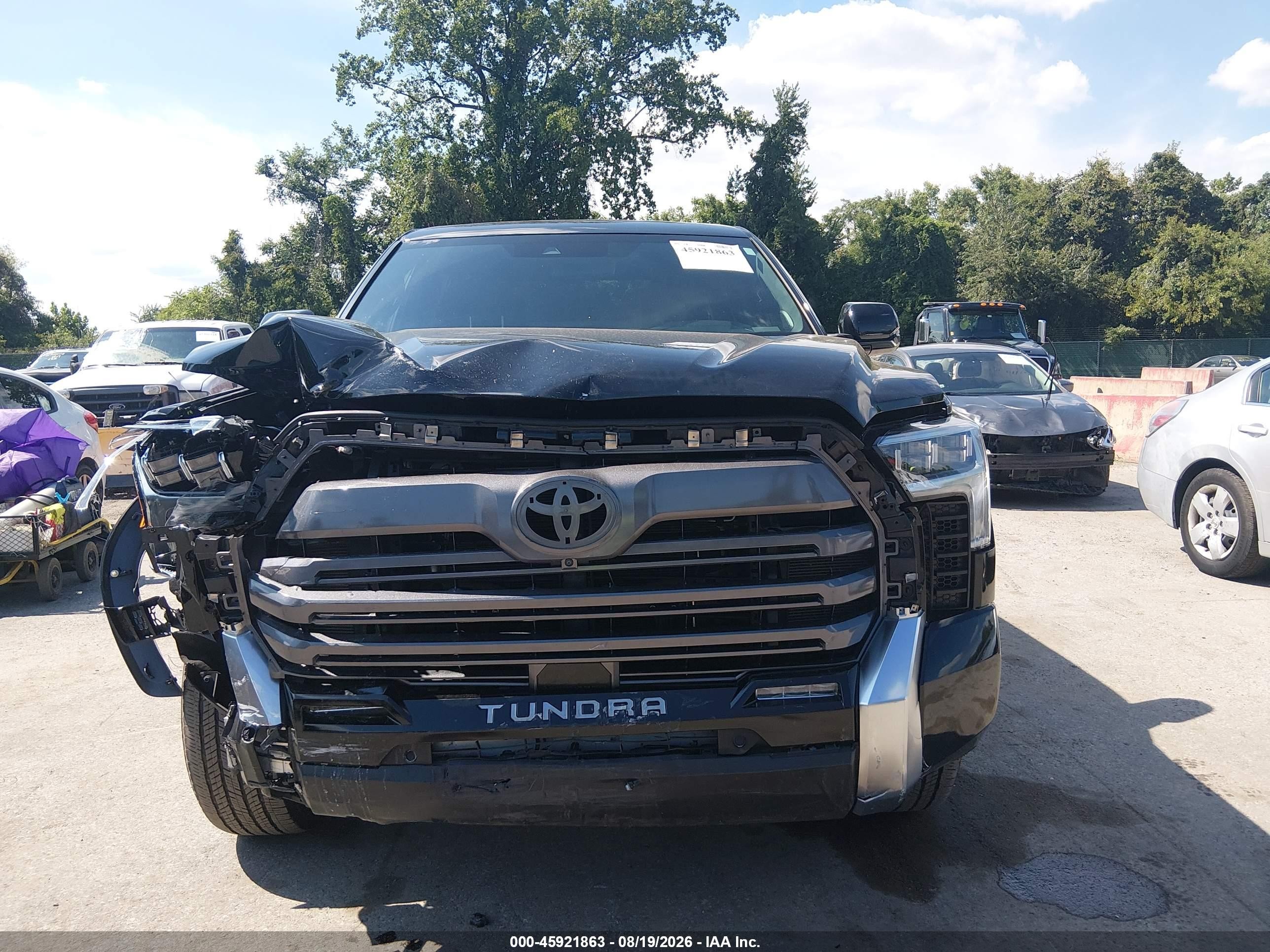 2025 Toyota Tundra VIN 5TFJA5DB9SX248056 IAAI salvage auction — Front End, Salvage - Greater Than 75% (Maryland), sold $22,600 on 2026-09-04 (photo 6)