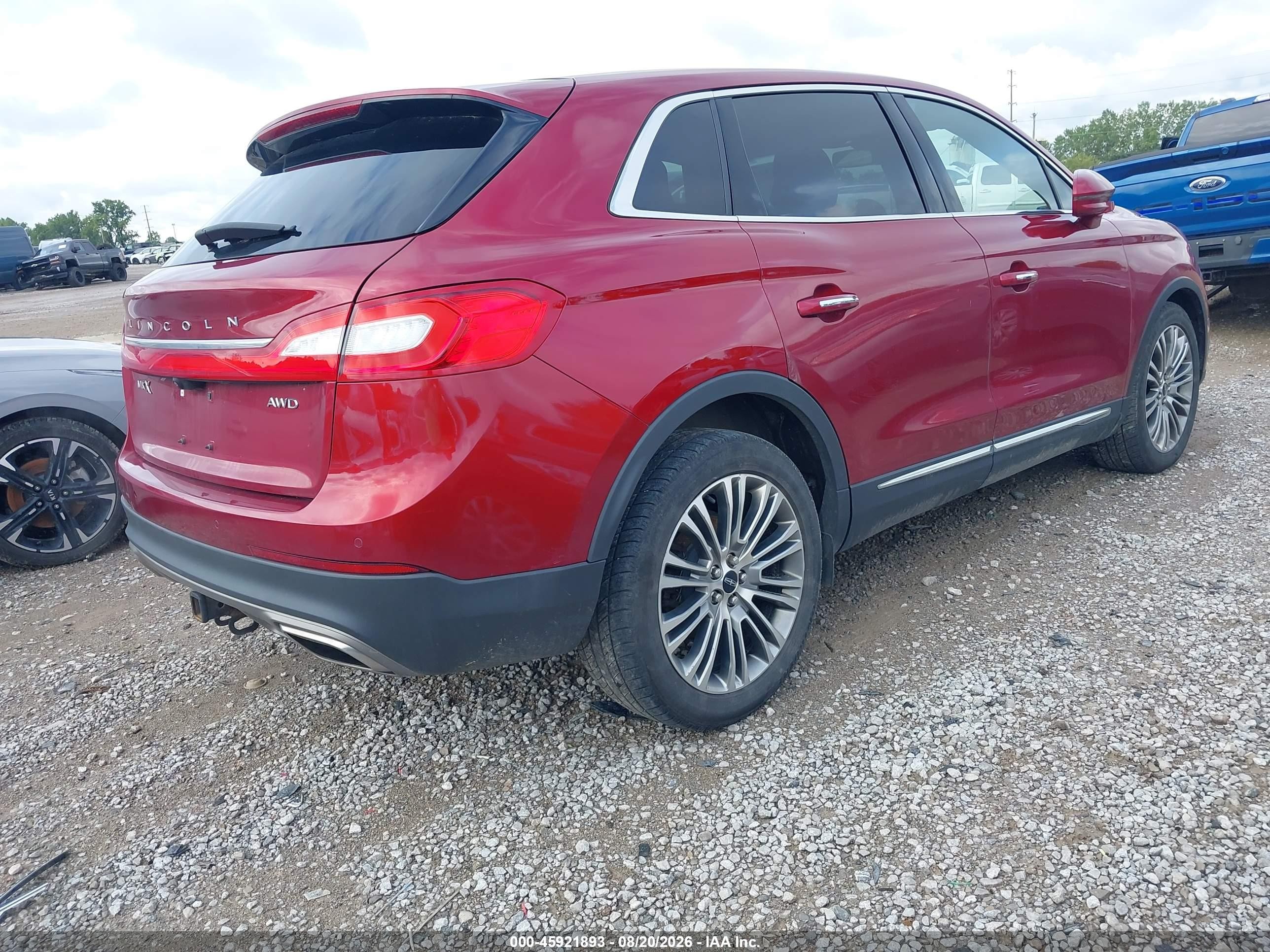 2016 Lincoln Mkx VIN 2LMTJ8LR9GBL57155 IAAI salvage auction — Unknown, Salvage (Ohio), sold $3,050 on 2026-09-14 (photo 4)
