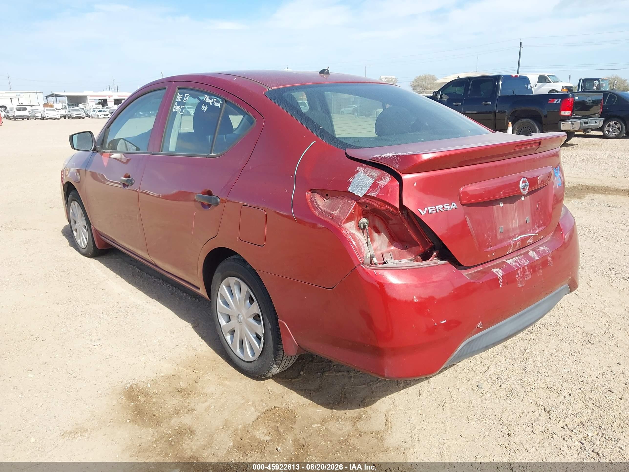 2018 Nissan Versa VIN 3N1CN7AP4JL806868 IAAI salvage auction — Rear End, Salvage (Texas), sold $1,300 on 2026-08-30 (photo 3)