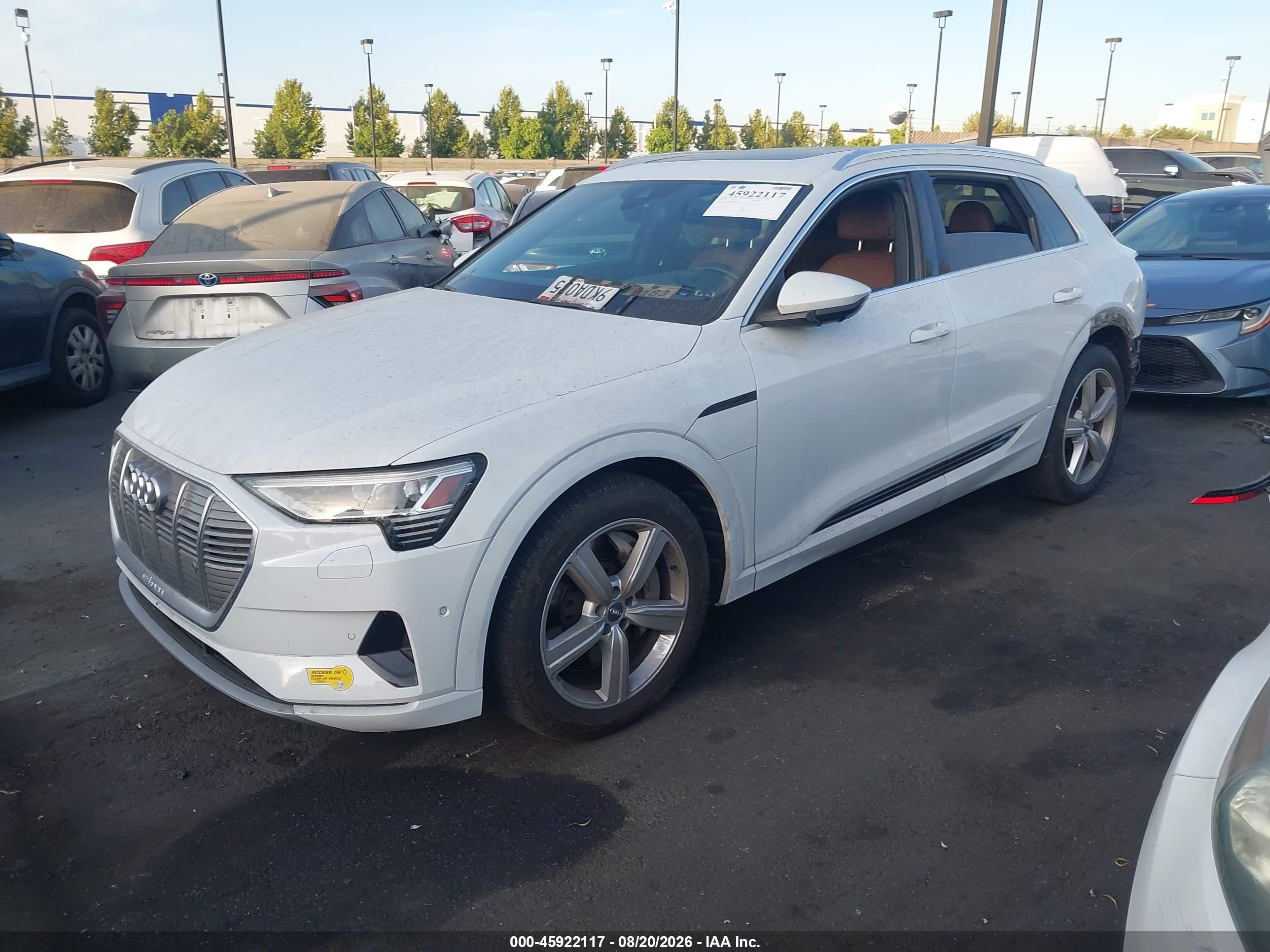 2019 Audi e-tron VIN WA1LAAGEXKB024292 IAAI salvage auction — Rear End, Salvage Certificate (California), sold $9,300 on 2026-09-14 (photo 2)