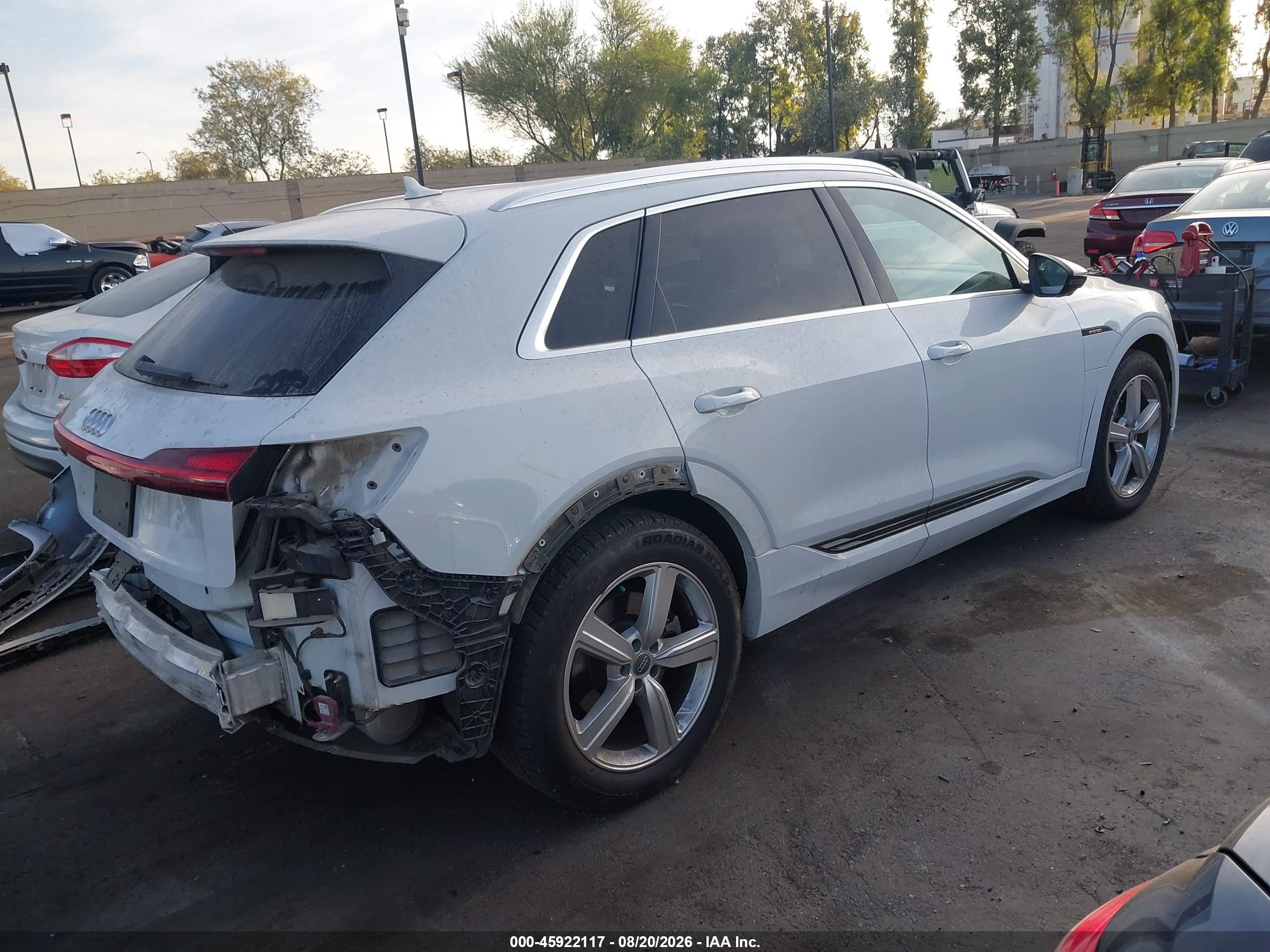 2019 Audi e-tron VIN WA1LAAGEXKB024292 IAAI salvage auction — Rear End, Salvage Certificate (California), sold $9,300 on 2026-09-14 (photo 4)