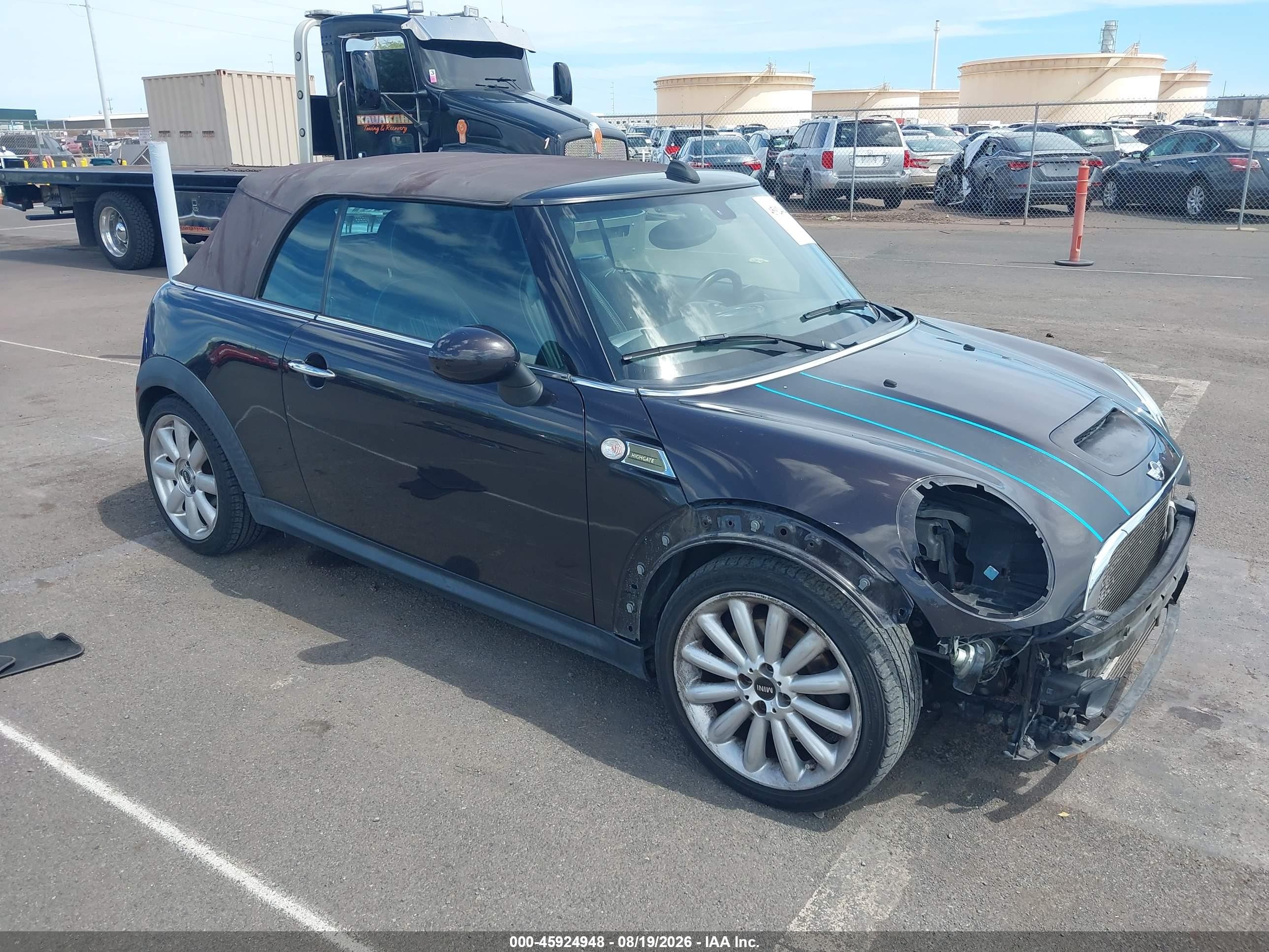 2013 Mini Convertible VIN WMWZP3C53DT550824 IAAI salvage auction — Front End, Salvage (Hawaii), sold $825 on 2026-09-18 (photo 1)