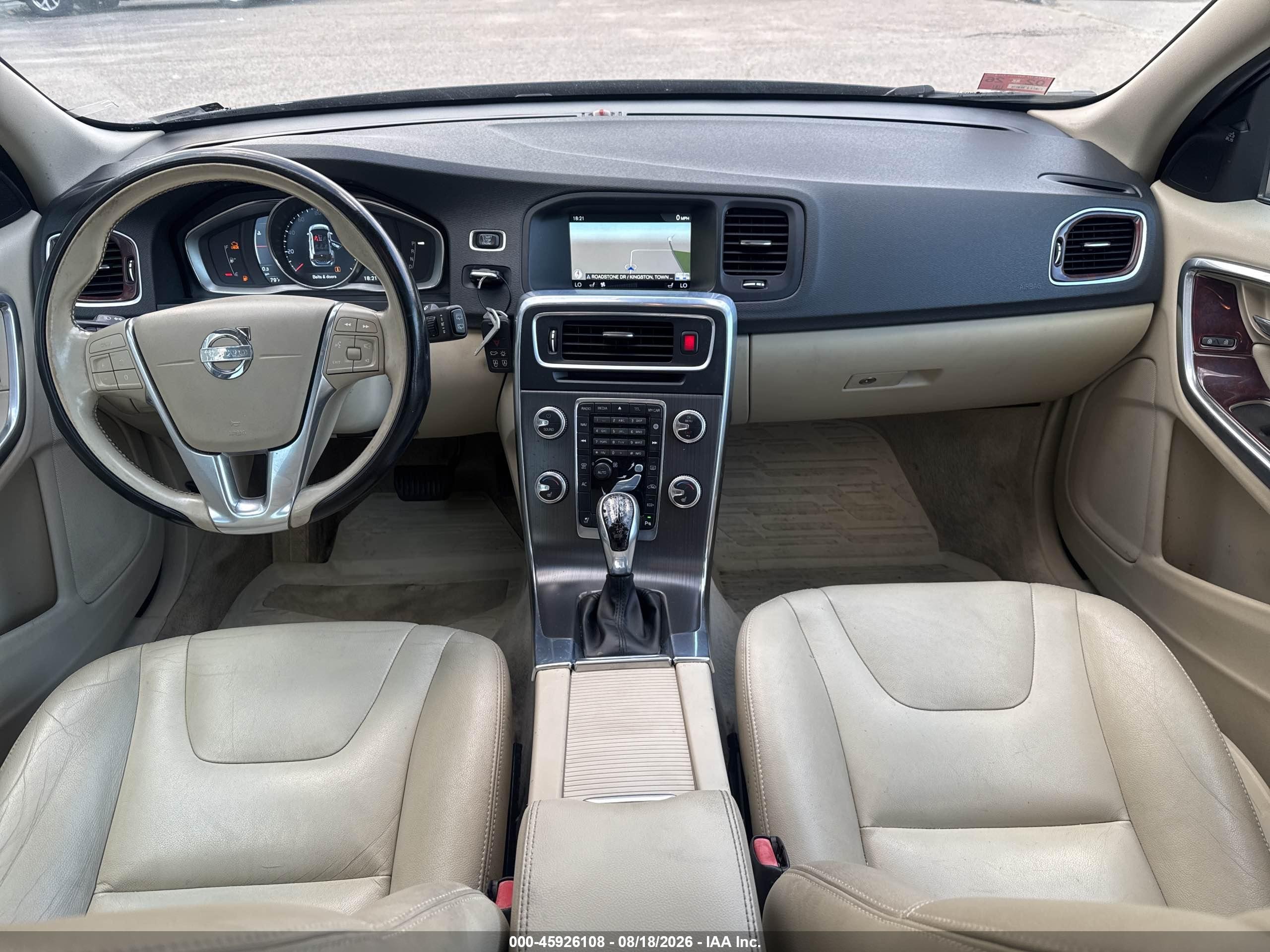 2015 Volvo V60 VIN YV140MEK6F1254733 IAAI salvage auction — Normal Wear, Clear (Rhode Island), sold $1,350 on 2026-09-09 (photo 6)