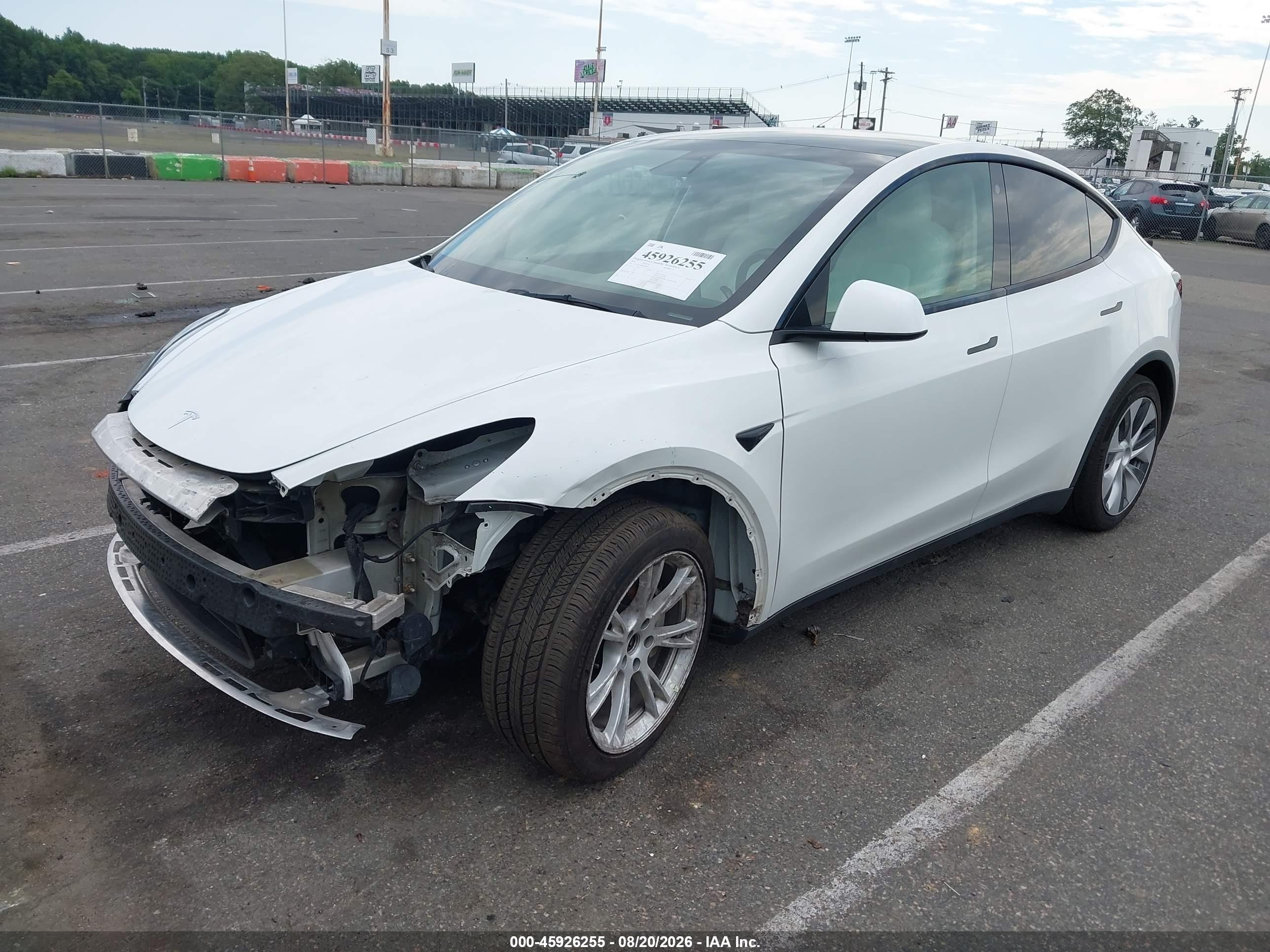 2021 Tesla Model Y VIN 5YJYGAEE0MF189197 IAAI salvage auction — Front End, Salvage (New Jersey), sold $10,975 on 2026-09-27 (photo 2)