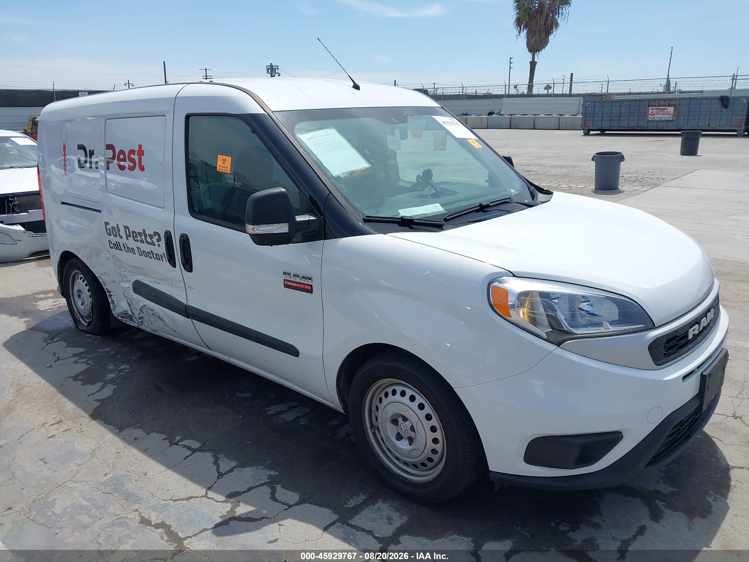 2022 Ram ProMaster City VIN ZFBHRFAB5N6Y37149 IAAI salvage auction — Biohazard/Chemical, Salvage (California), sold $4,050 on 2026-09-19 (photo 1)