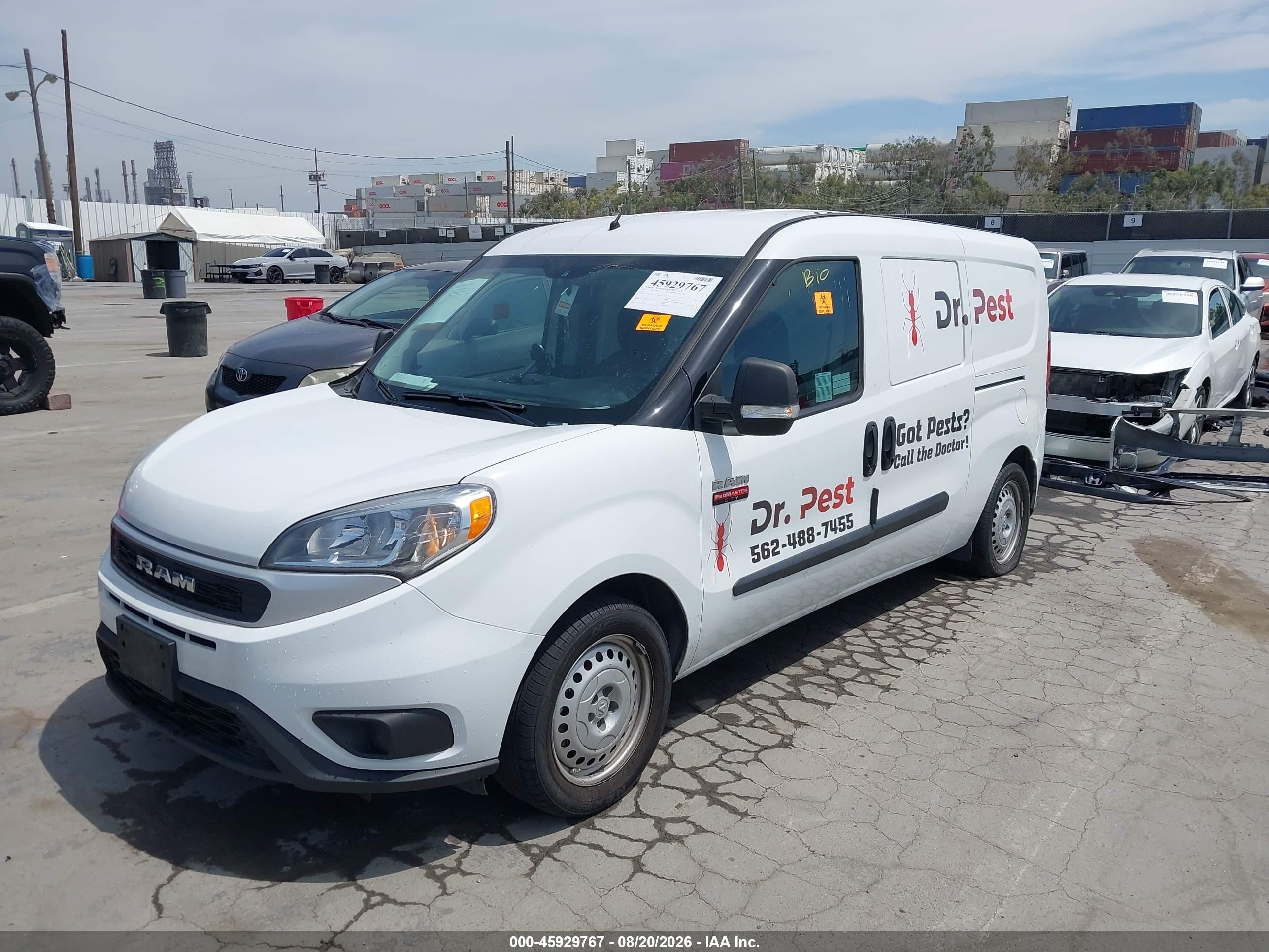 2022 Ram ProMaster City VIN ZFBHRFAB5N6Y37149 IAAI salvage auction — Biohazard/Chemical, Salvage (California), sold $4,050 on 2026-09-19 (photo 2)