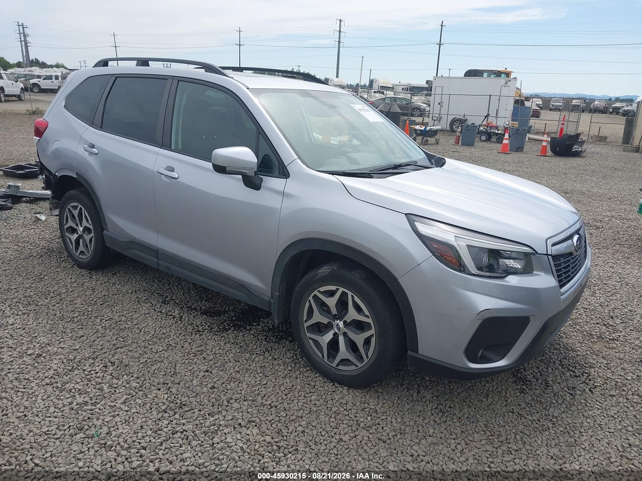 2021 Subaru Forester VIN JF2SKAJC6MH485335 IAAI salvage auction — Rear End, Salvage (Oregon), sold $9,900 on 2026-10-03 (photo 1)