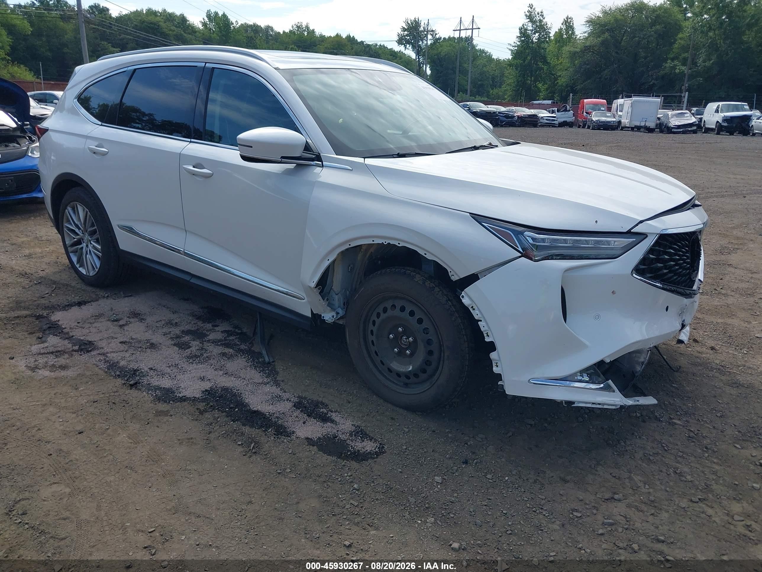 2023 Acura Mdx VIN 5J8YE1H82PL031975 IAAI salvage auction — Front End, Salvage (Idaho), sold $13,000 on 2026-09-23 (photo 1)
