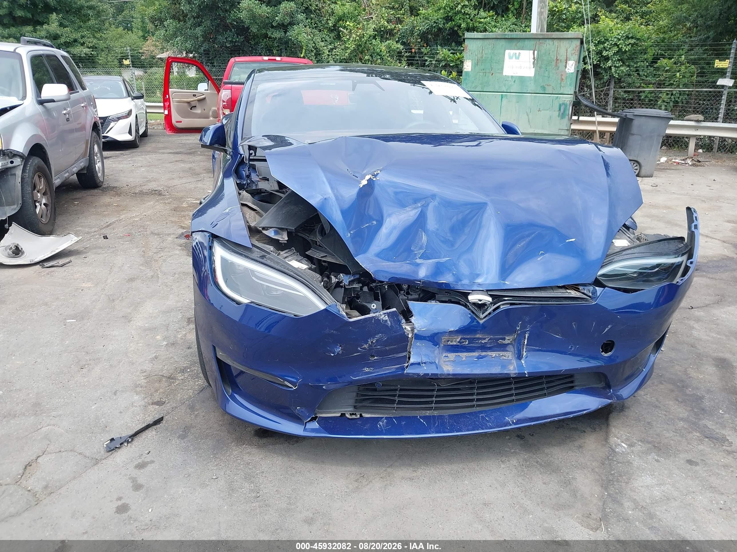 2022 Tesla Model S VIN 5YJSA1E54NF477216 IAAI salvage auction — Front End, Salvage (North Carolina), sold $14,500 on 2026-09-14 (photo 6)